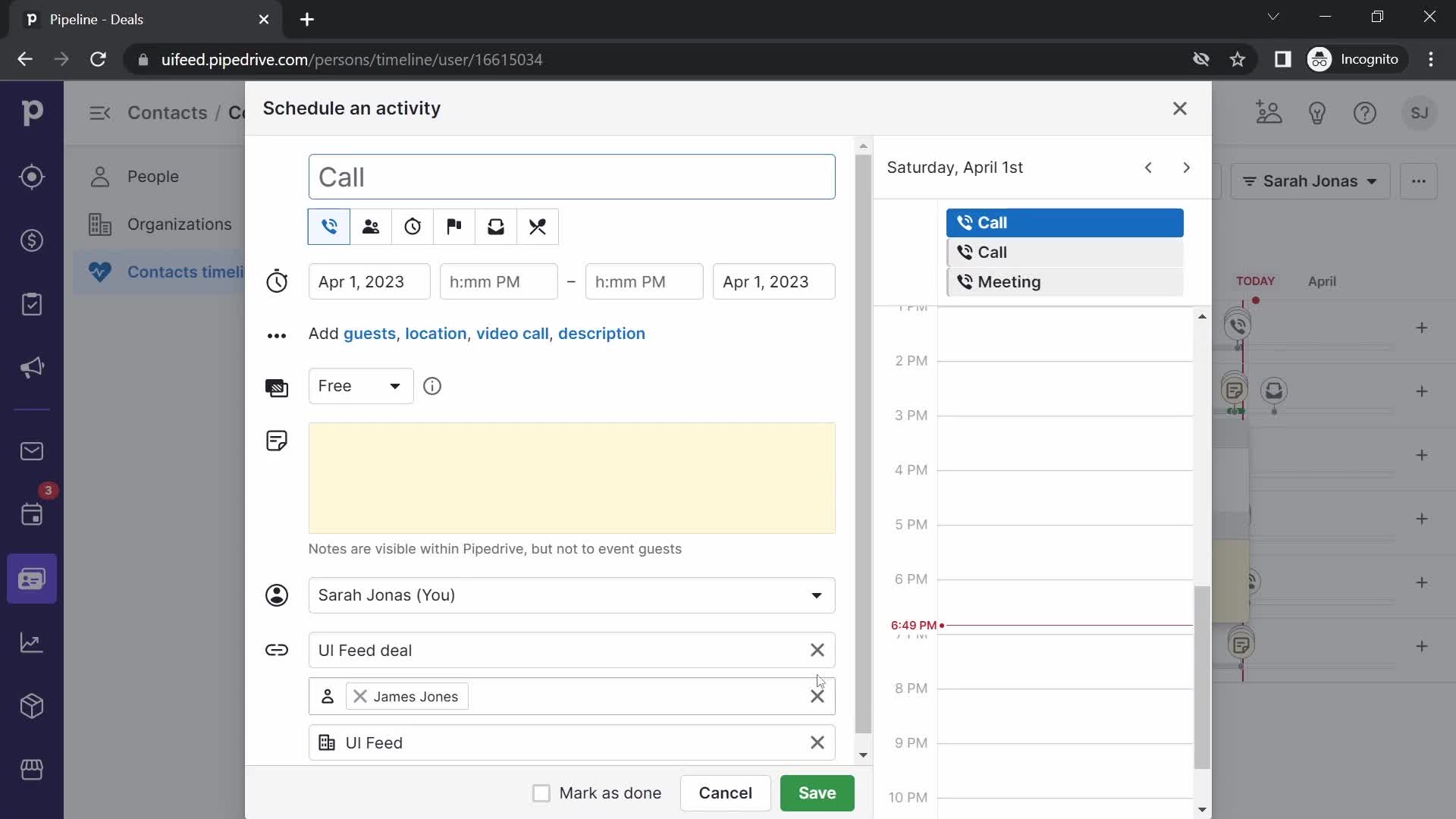 CRM screenshot