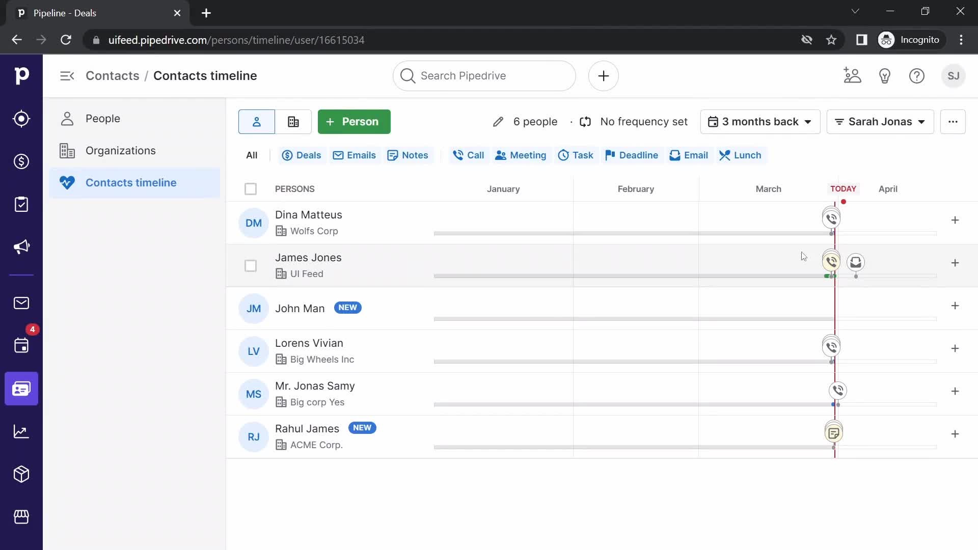 CRM screenshot