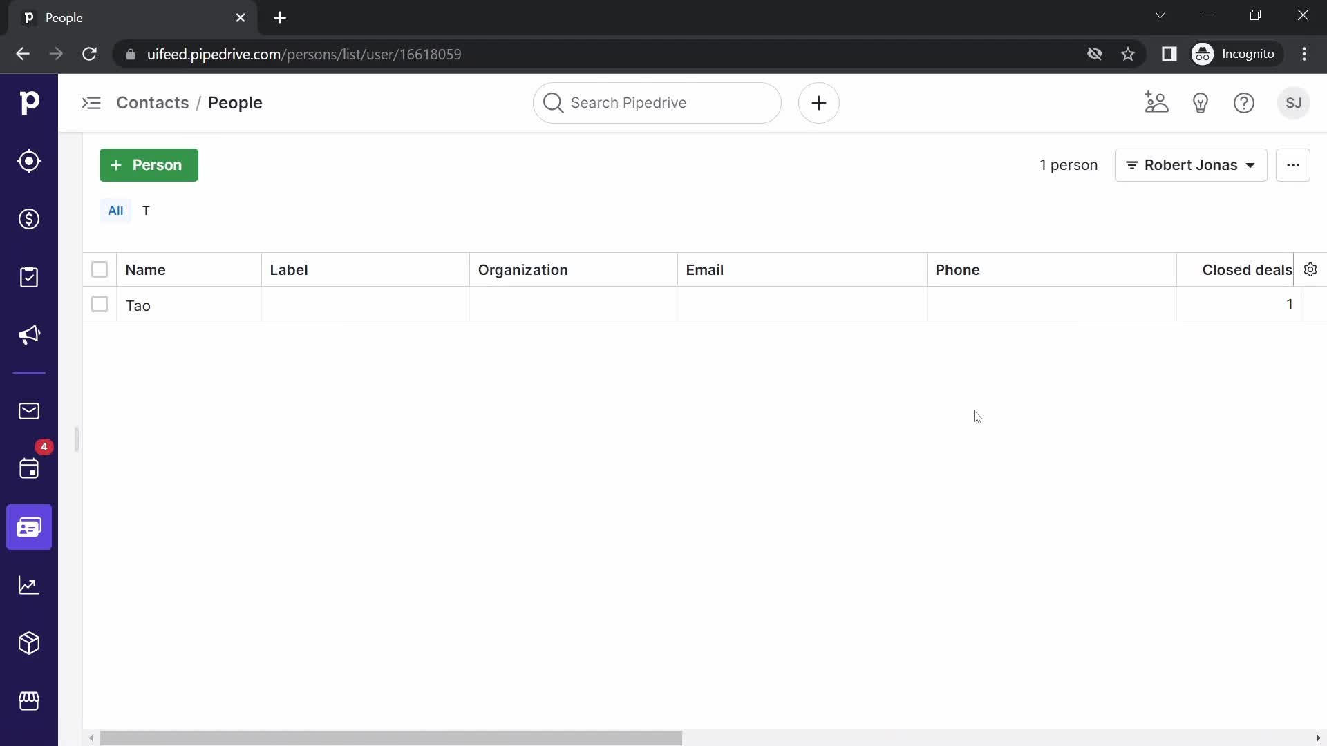 CRM screenshot