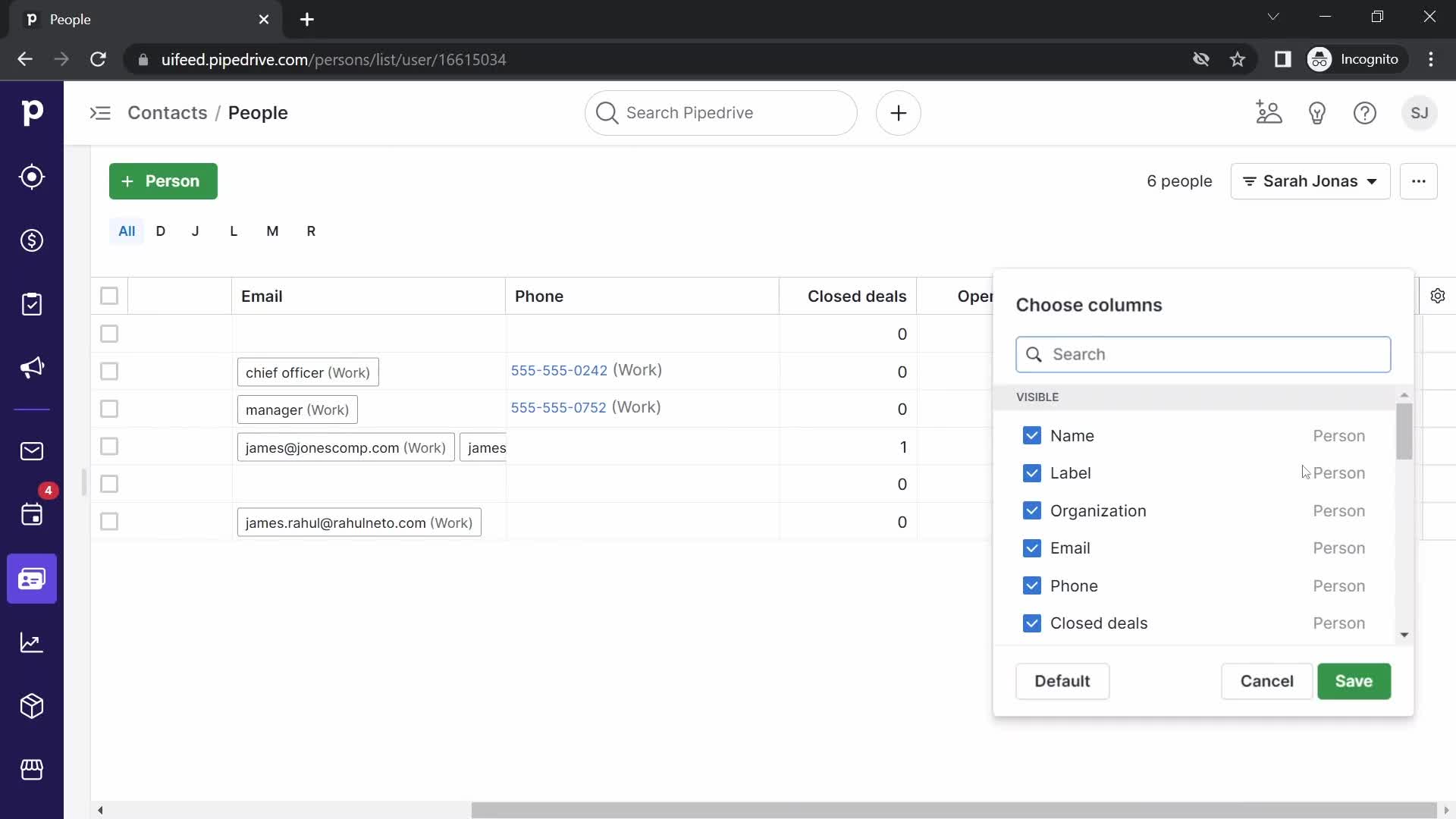 CRM screenshot