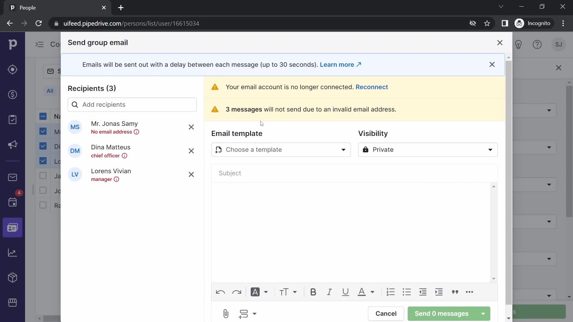 CRM screenshot