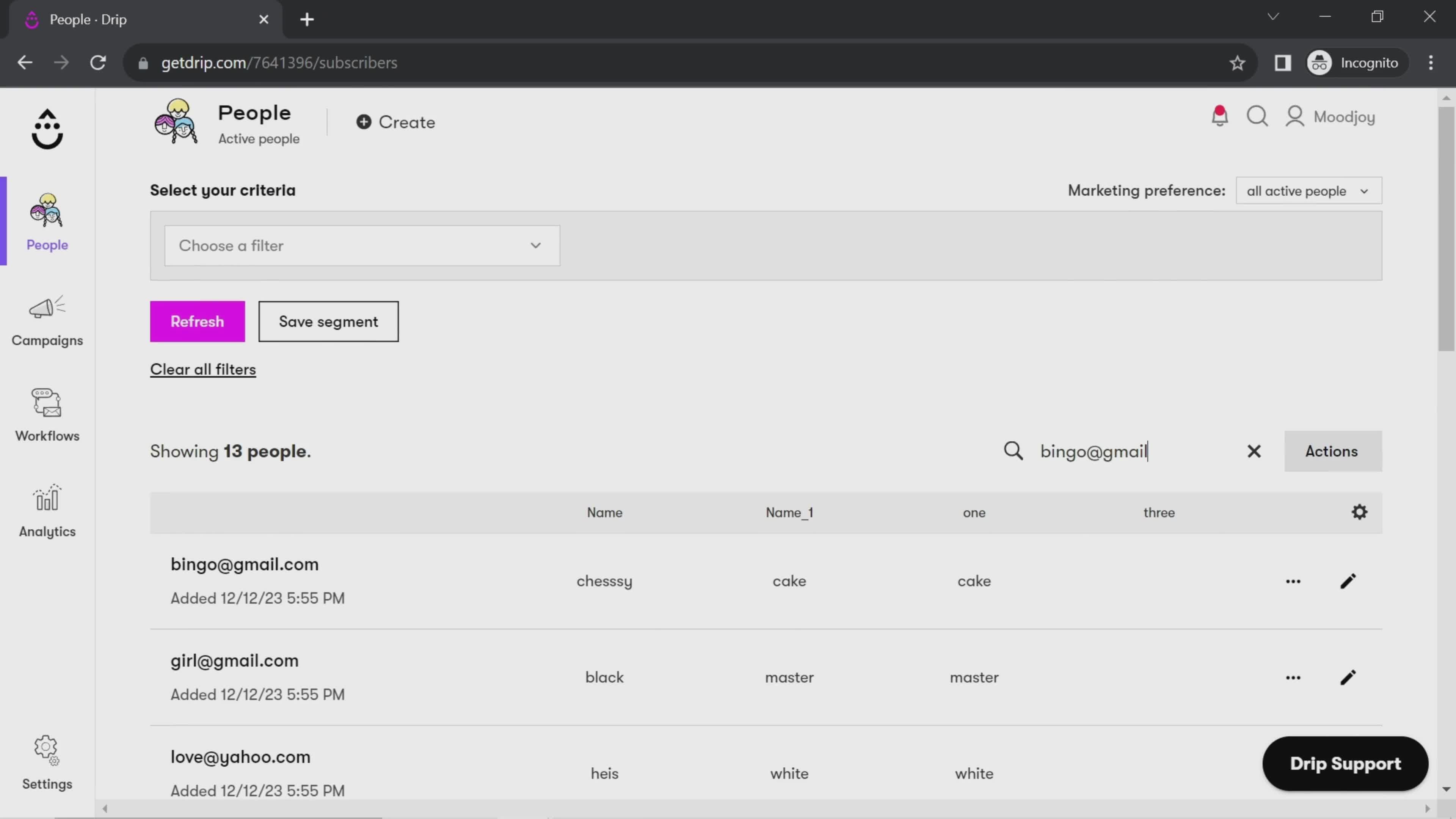 CRM screenshot