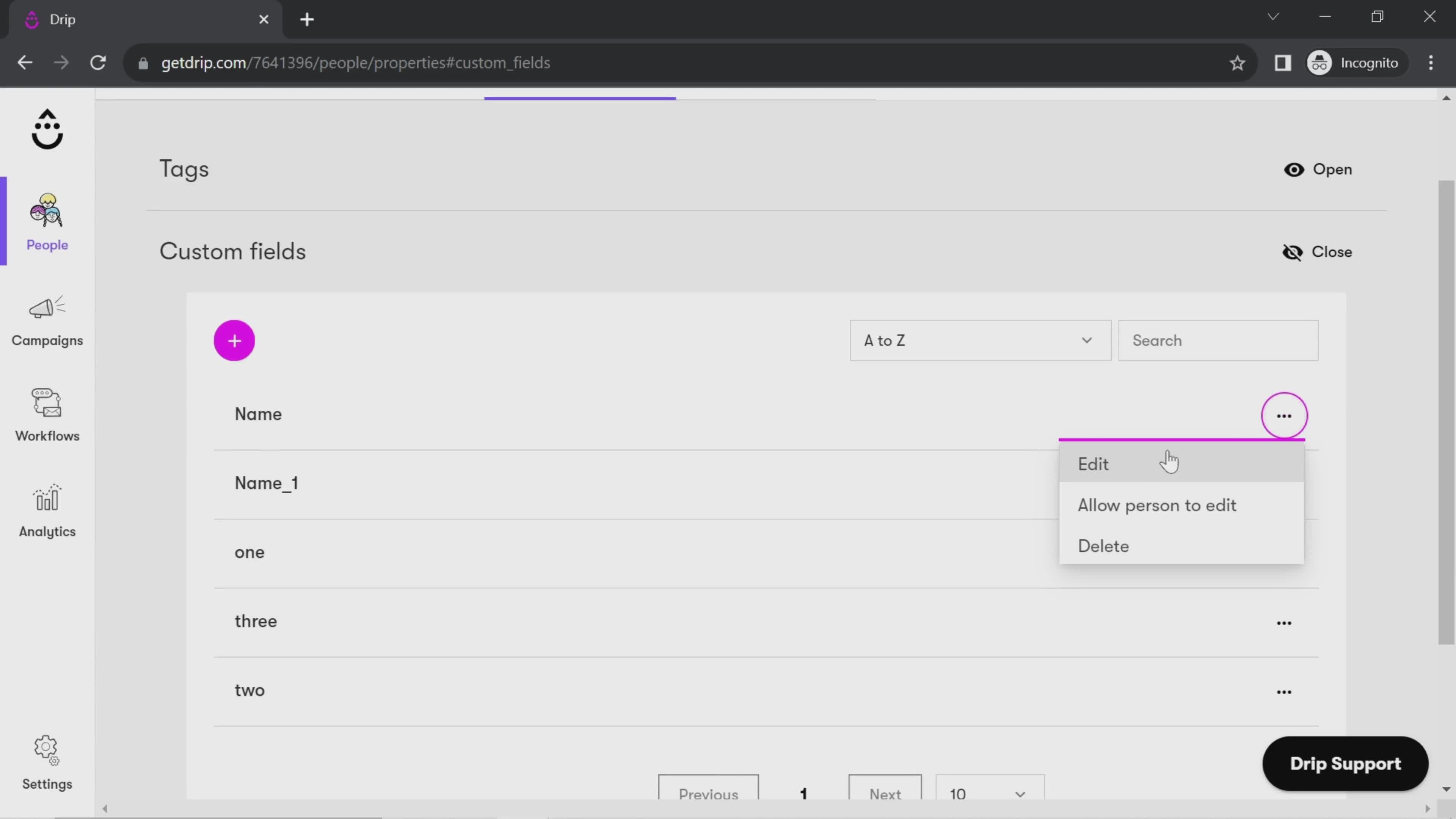 CRM screenshot