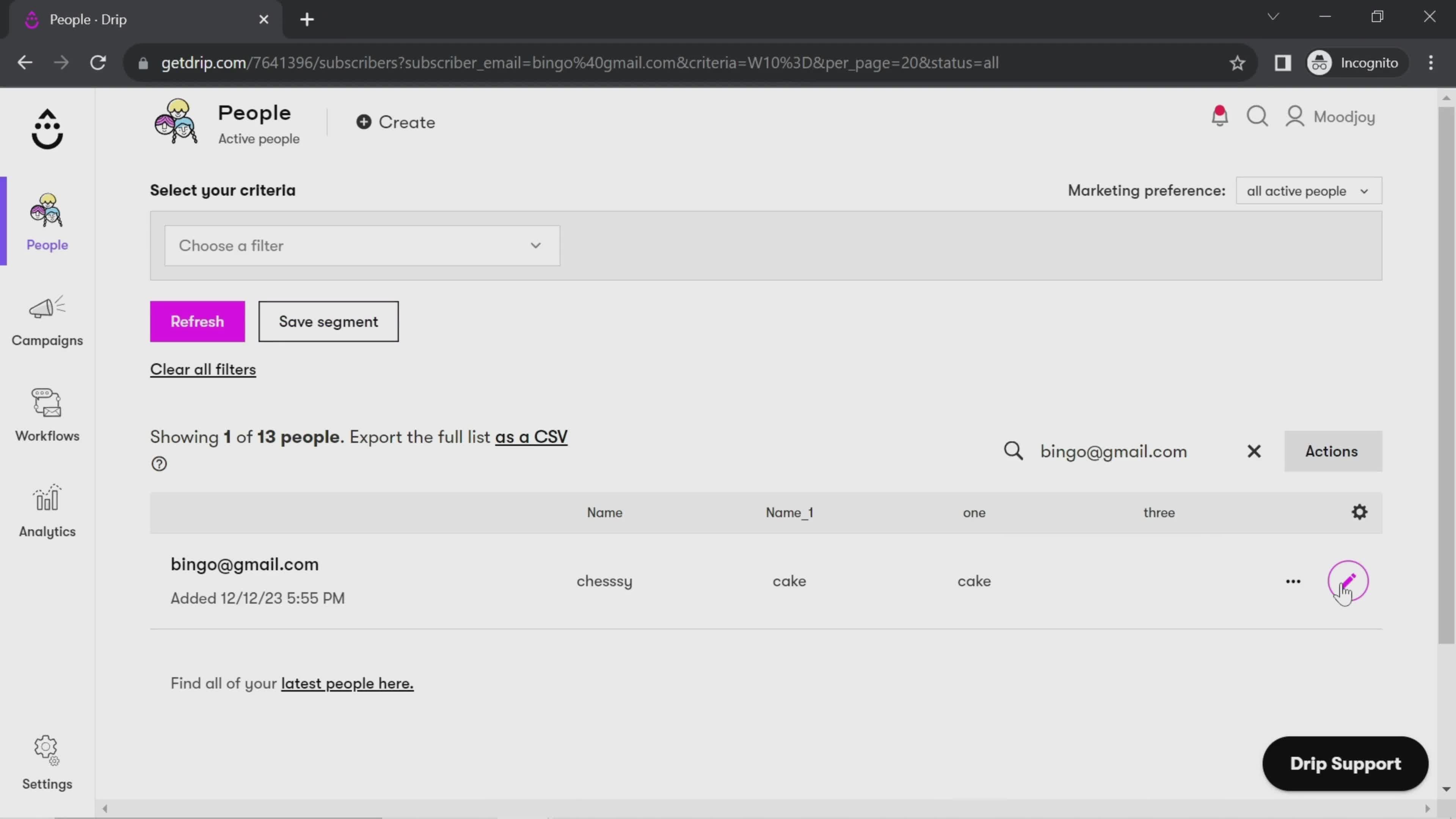 CRM screenshot