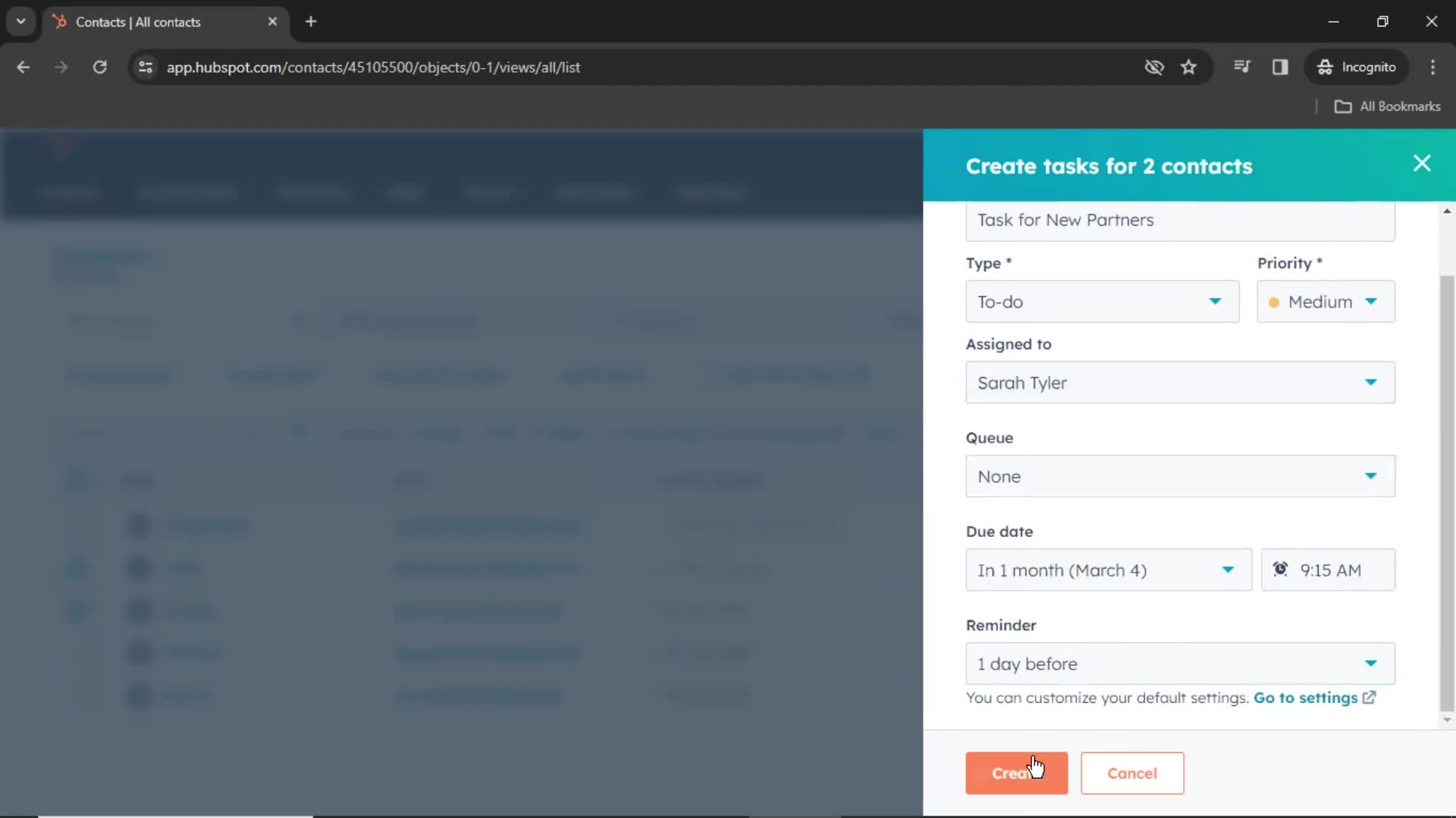 CRM screenshot