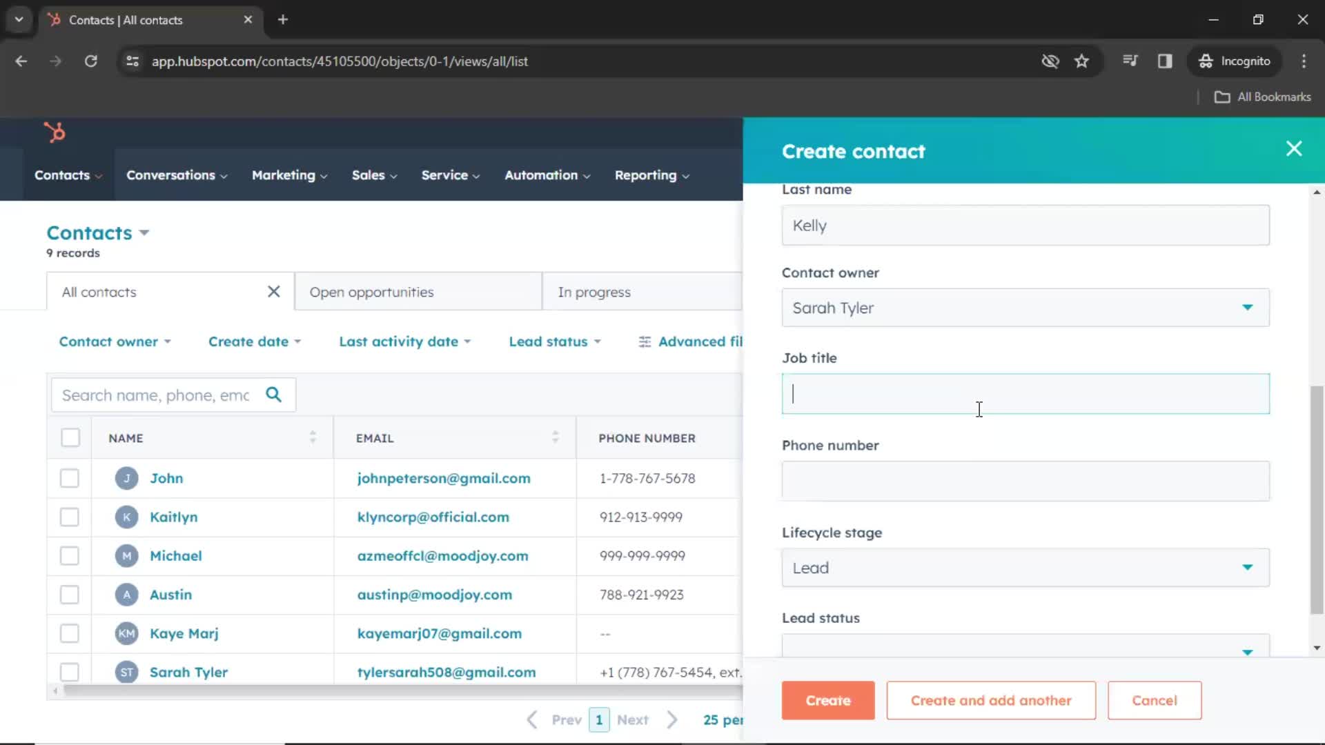 CRM screenshot