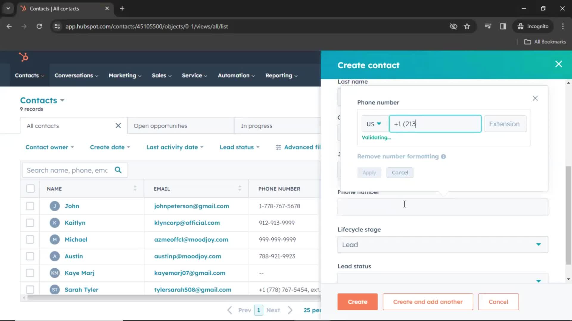 CRM screenshot