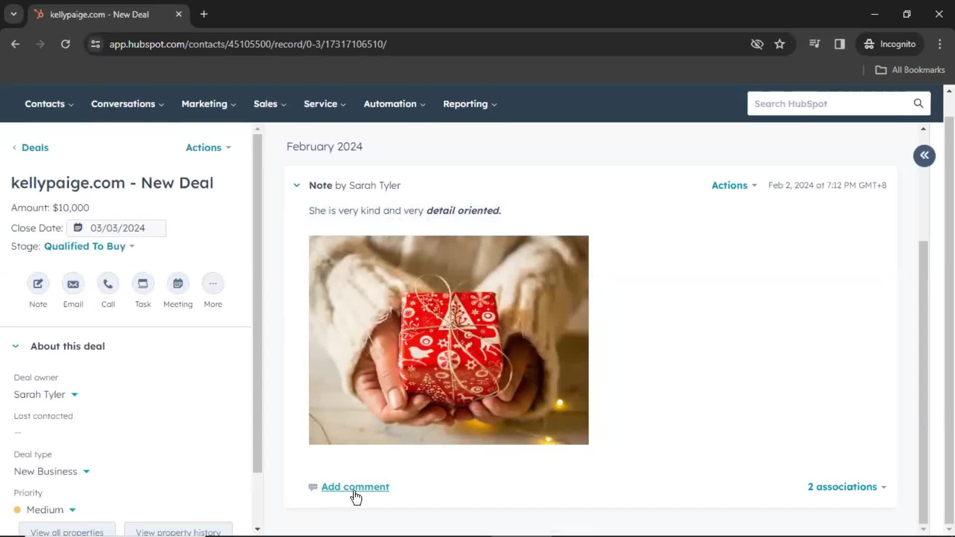 CRM screenshot