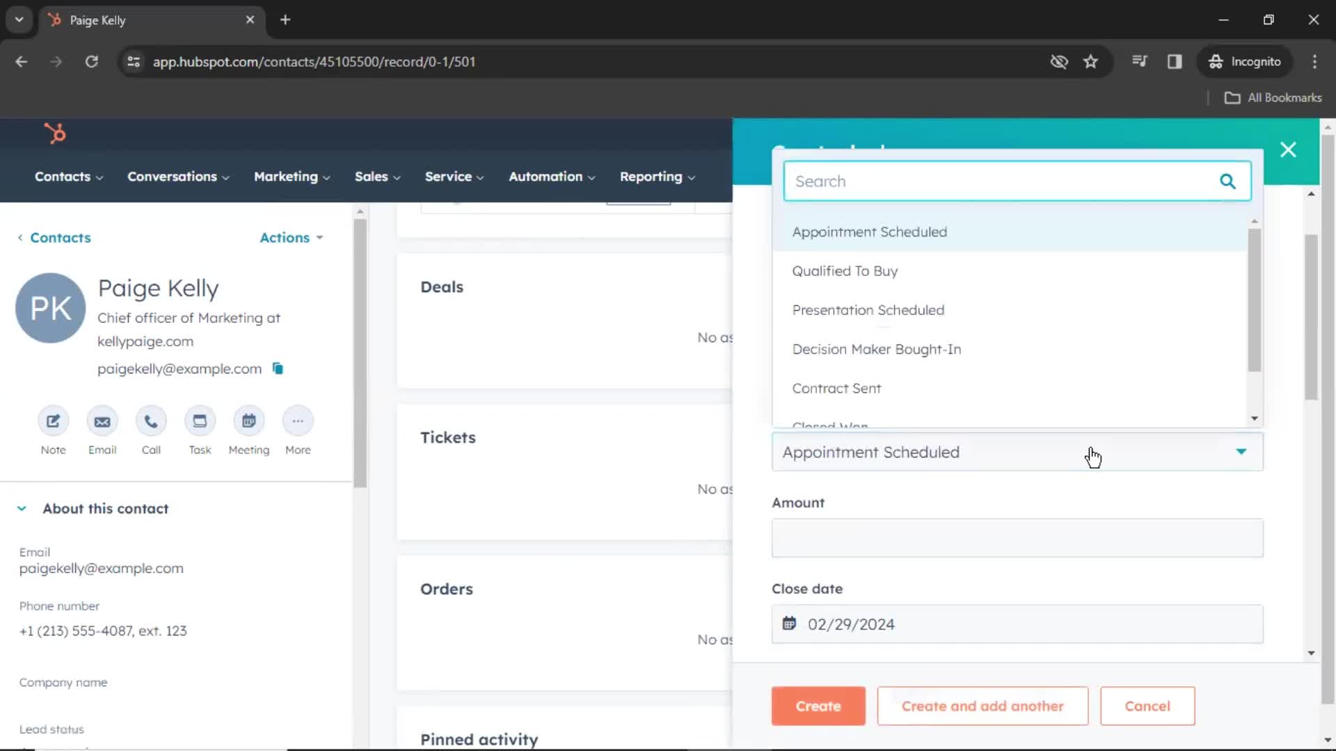 CRM screenshot