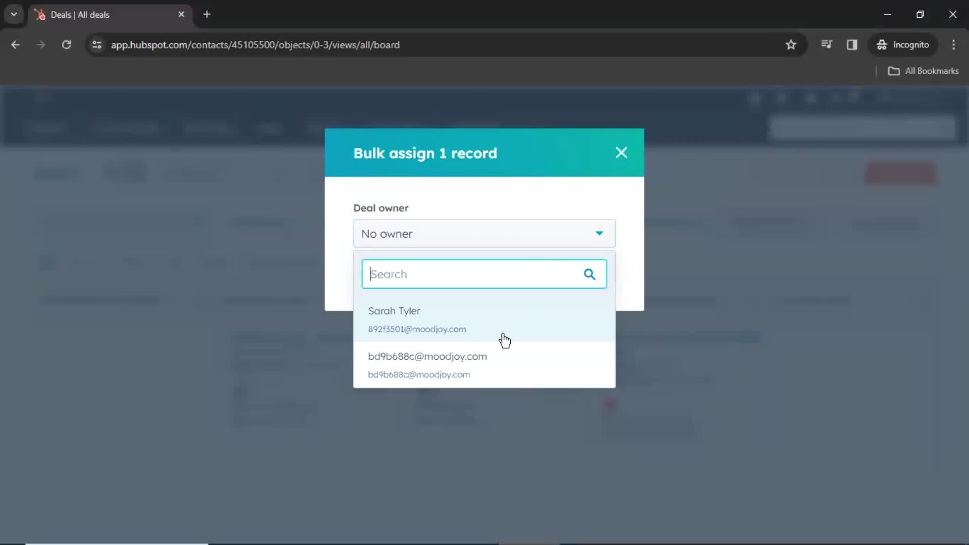 CRM screenshot