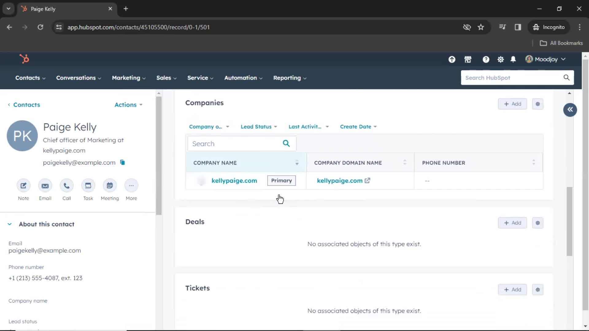 CRM screenshot