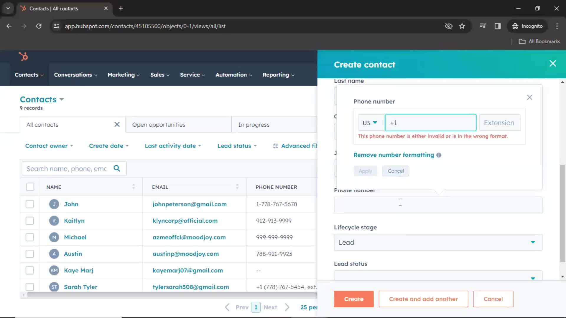 CRM screenshot