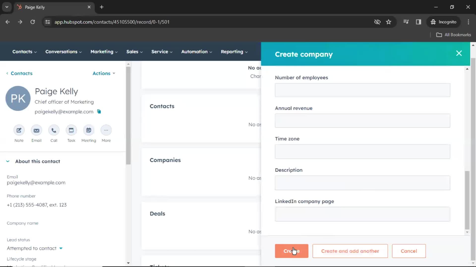 CRM screenshot