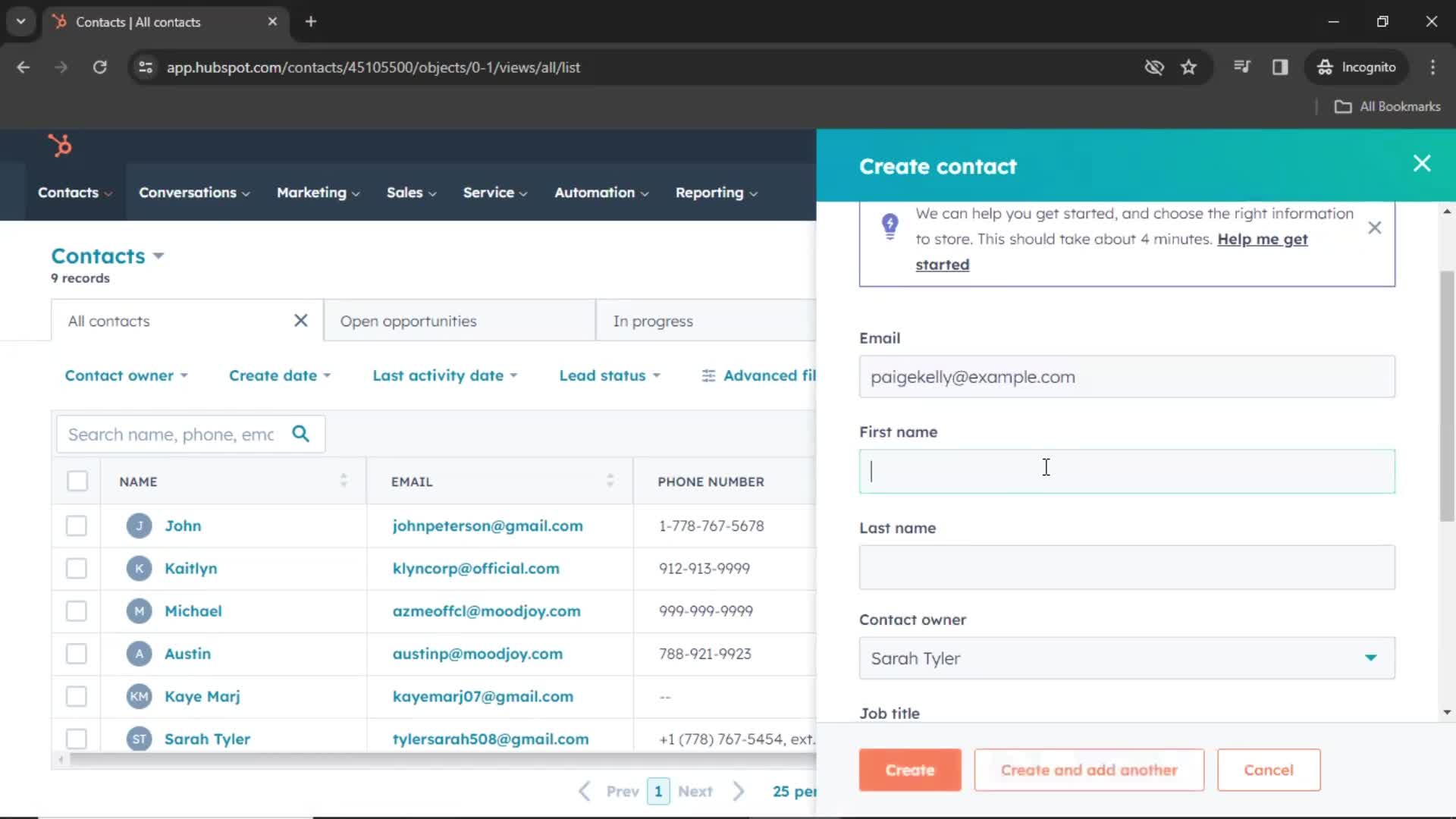 CRM screenshot