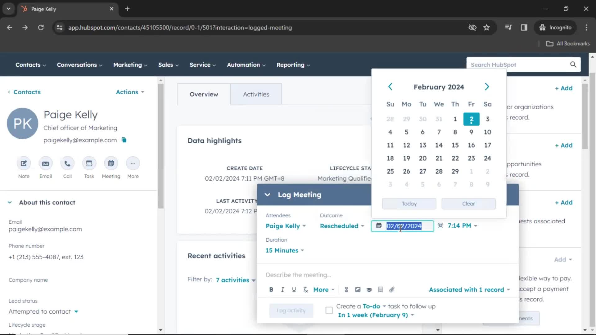 CRM screenshot