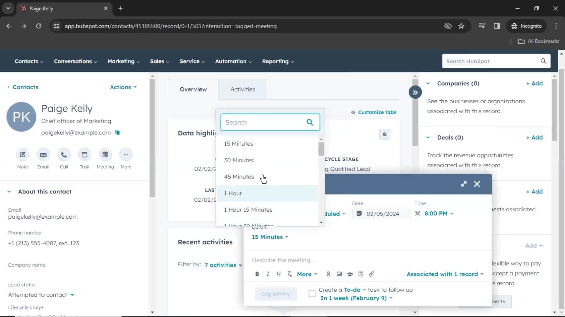 CRM screenshot