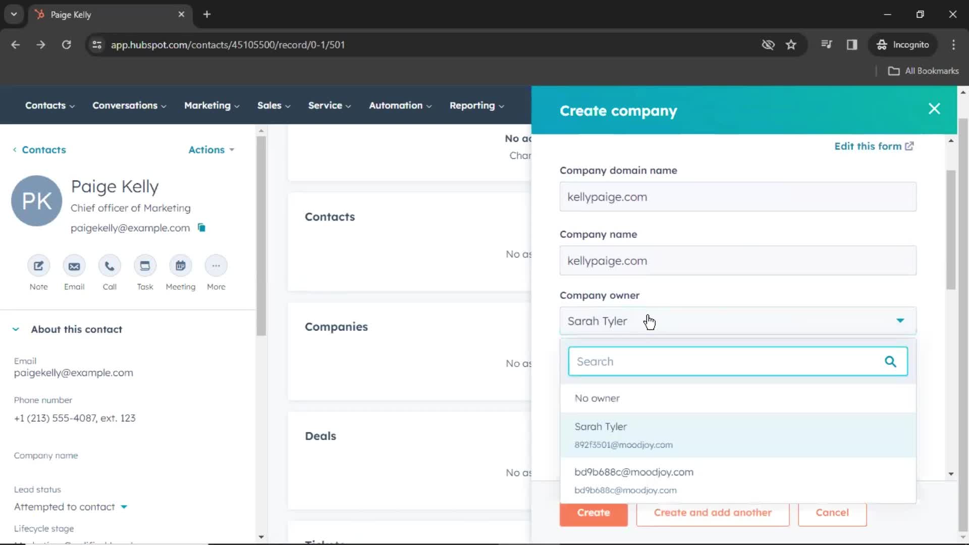 CRM screenshot