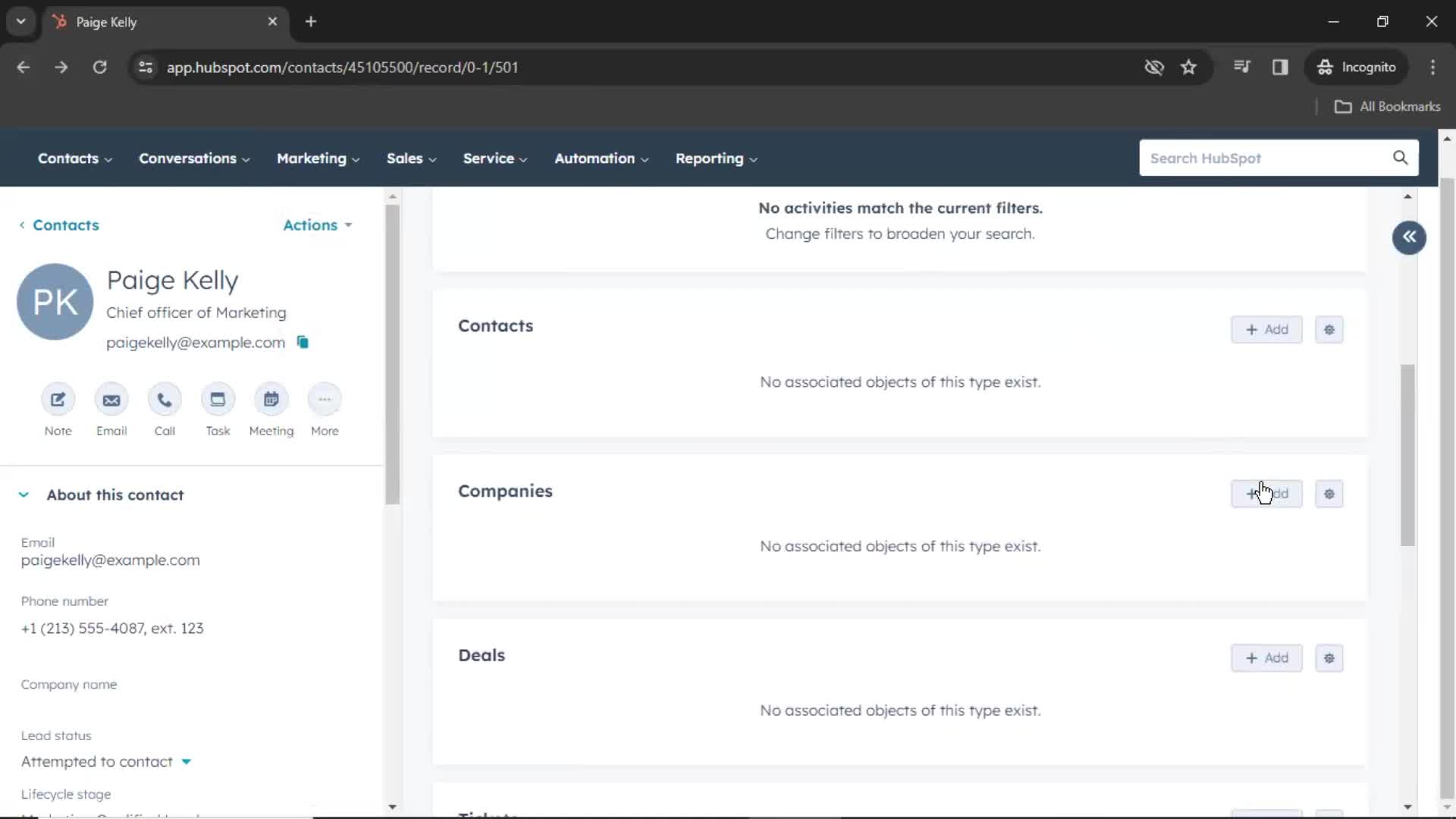 CRM screenshot