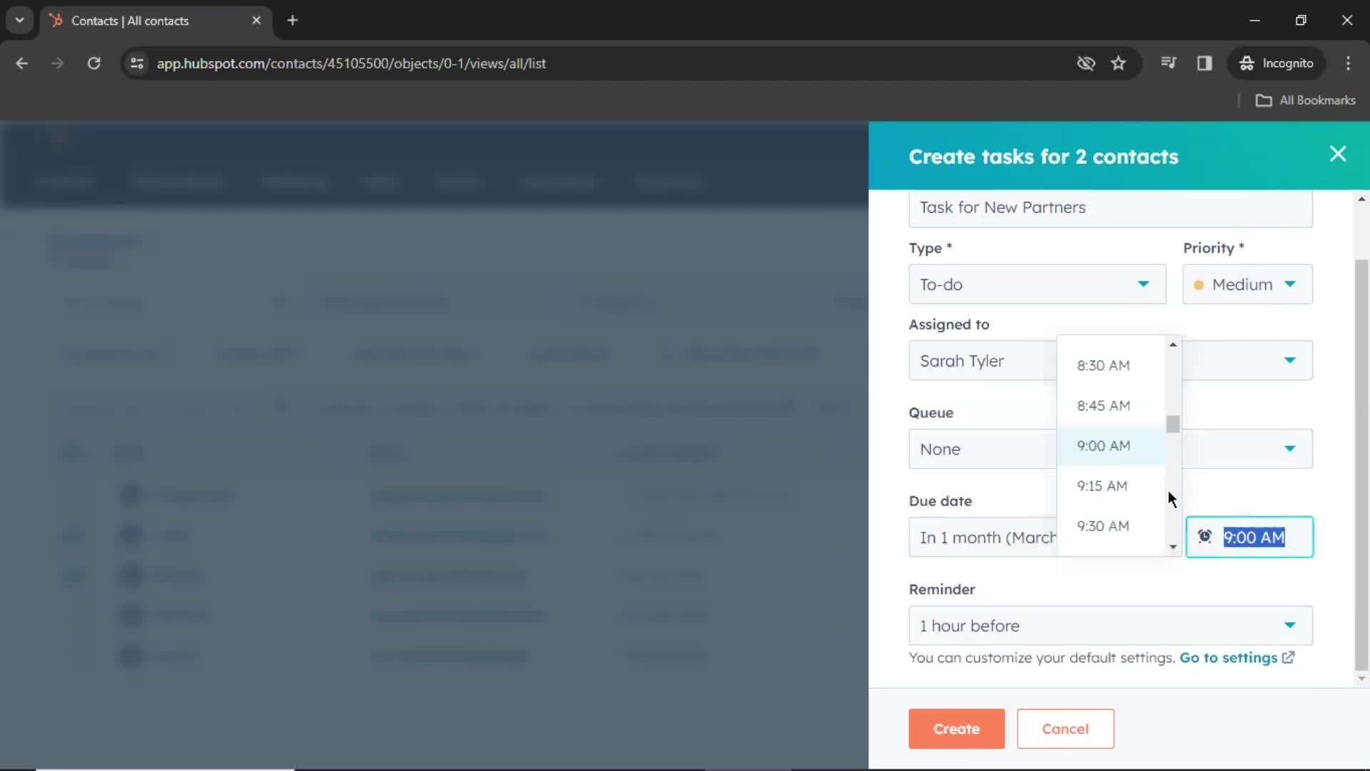 CRM screenshot