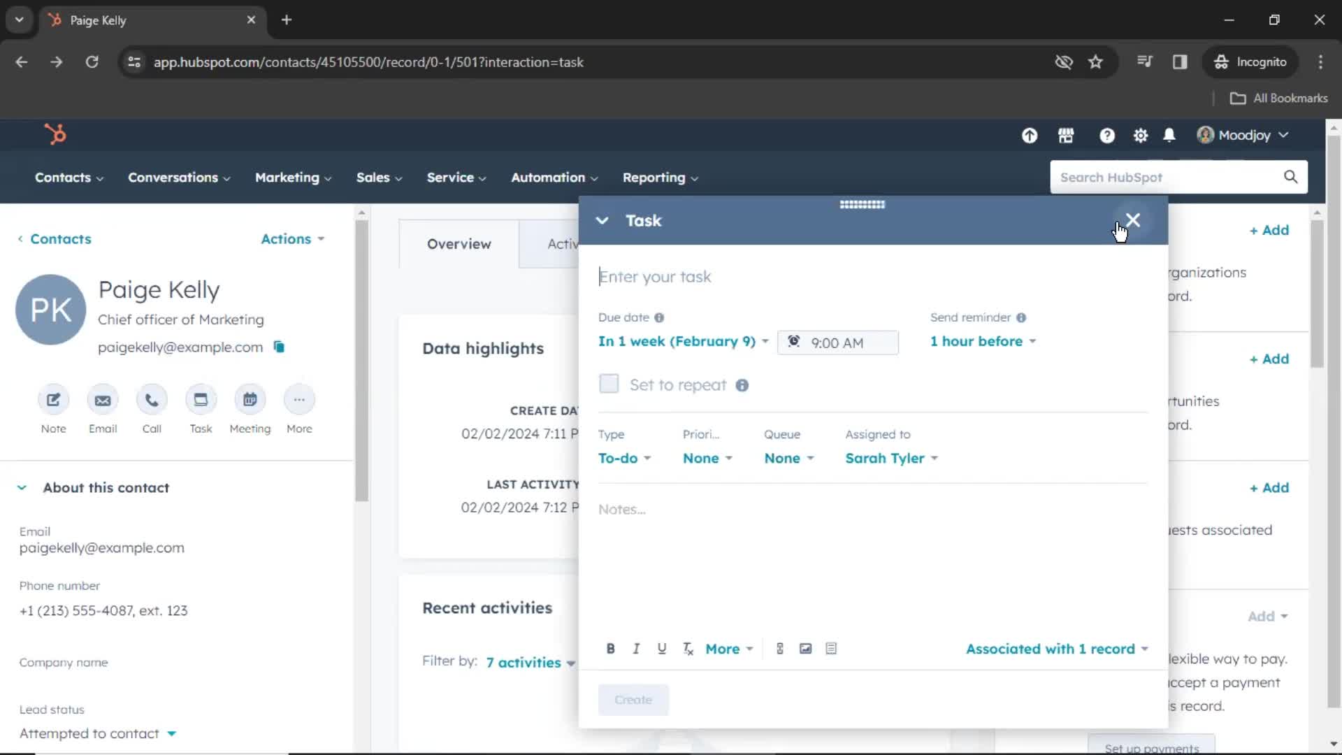 CRM screenshot