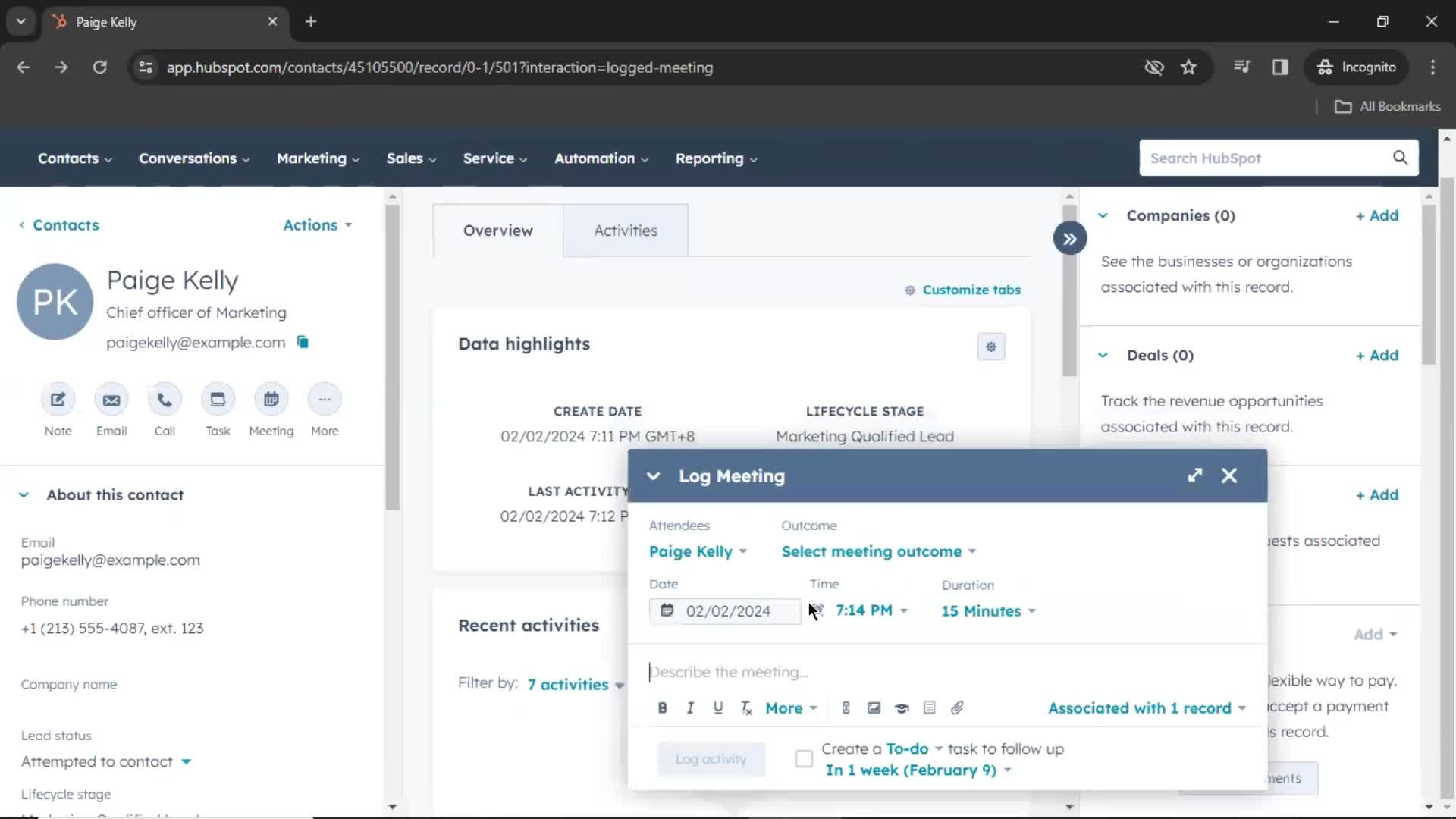 CRM screenshot