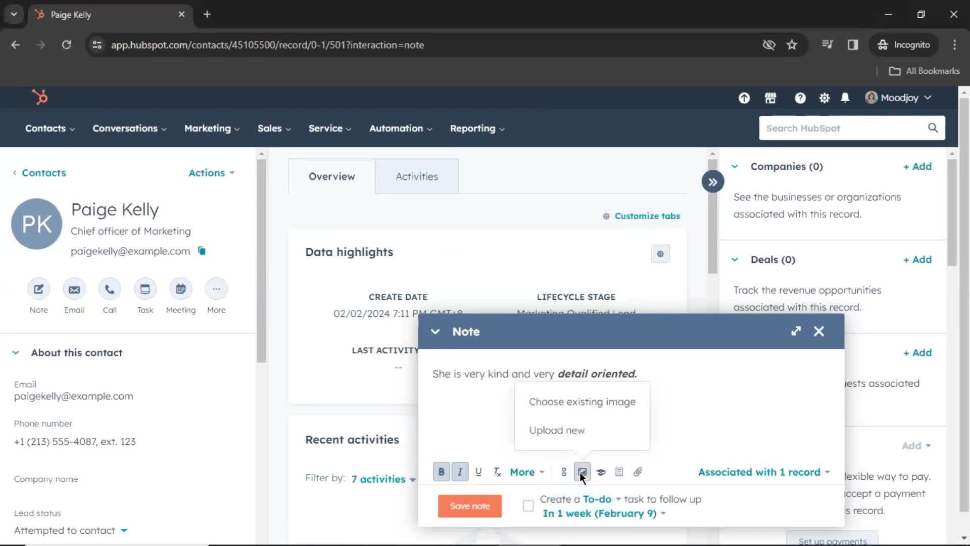 CRM screenshot