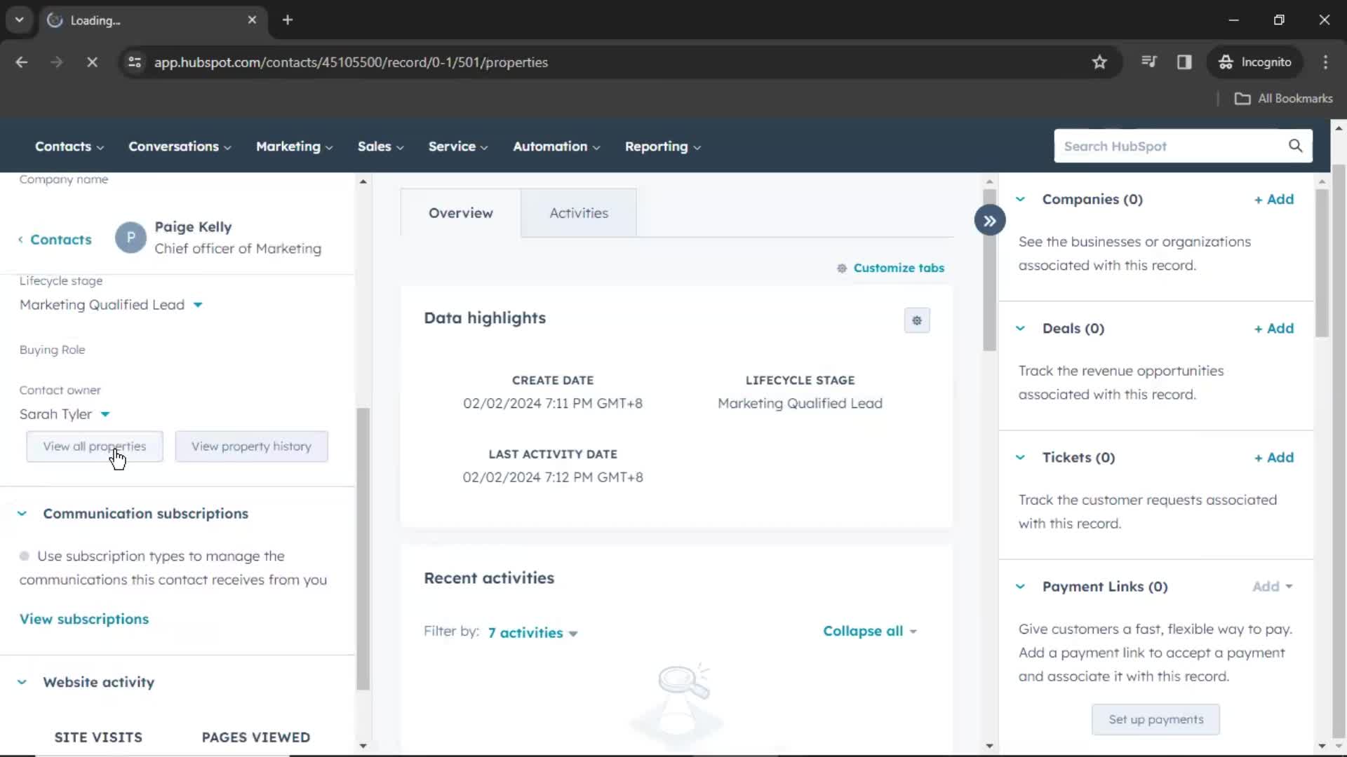 CRM screenshot