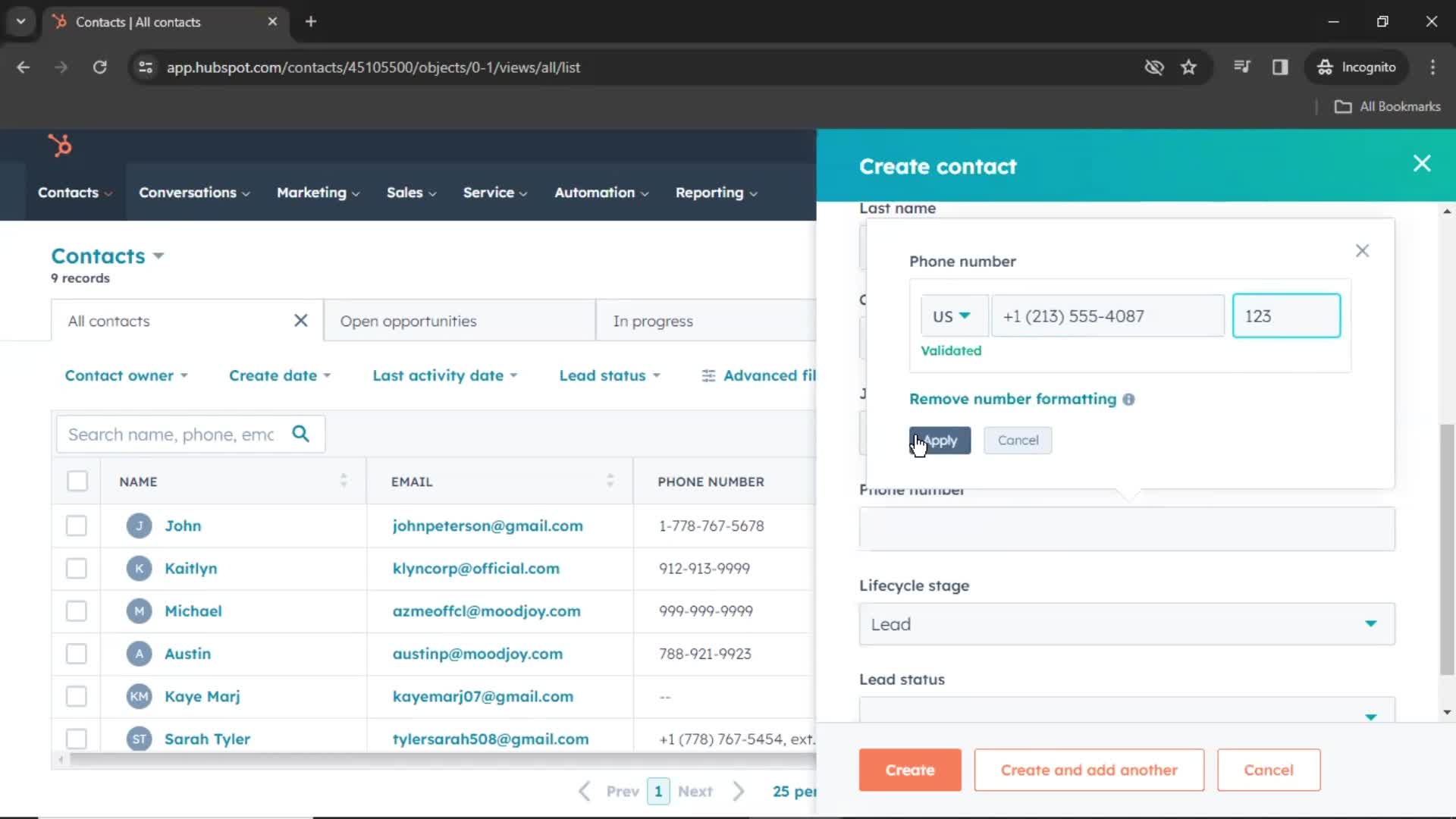 CRM screenshot