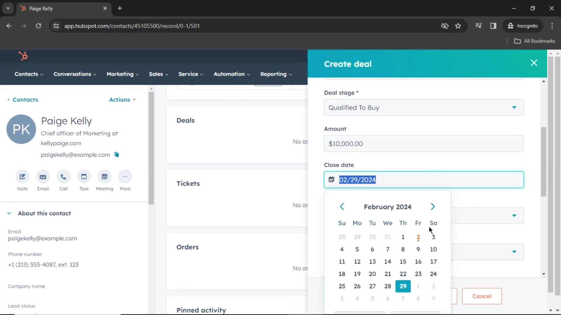 CRM screenshot