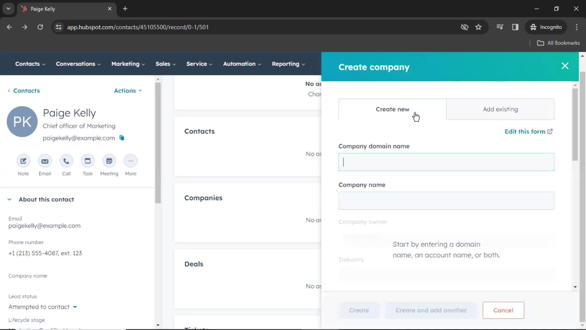 CRM screenshot