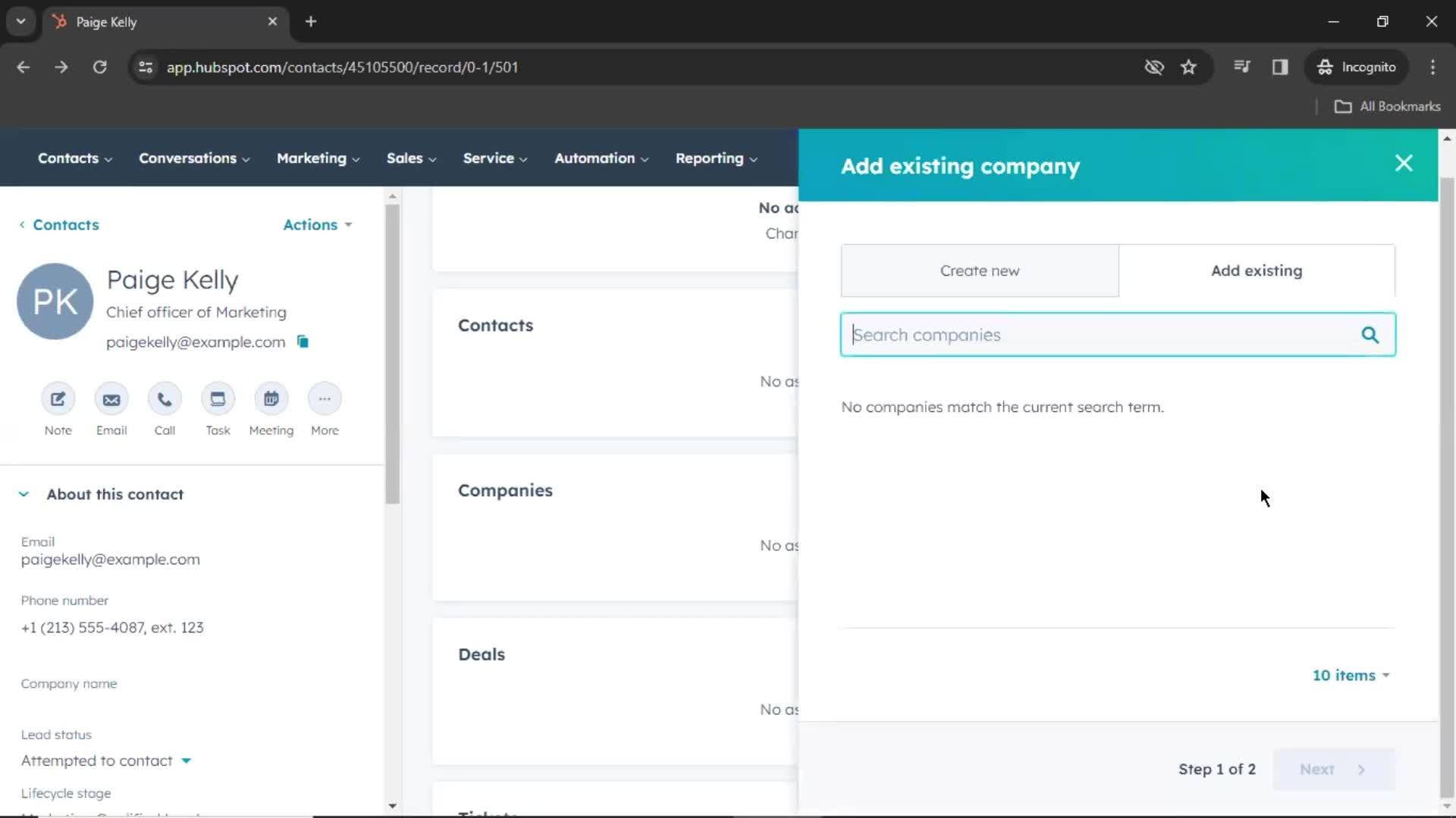 CRM screenshot