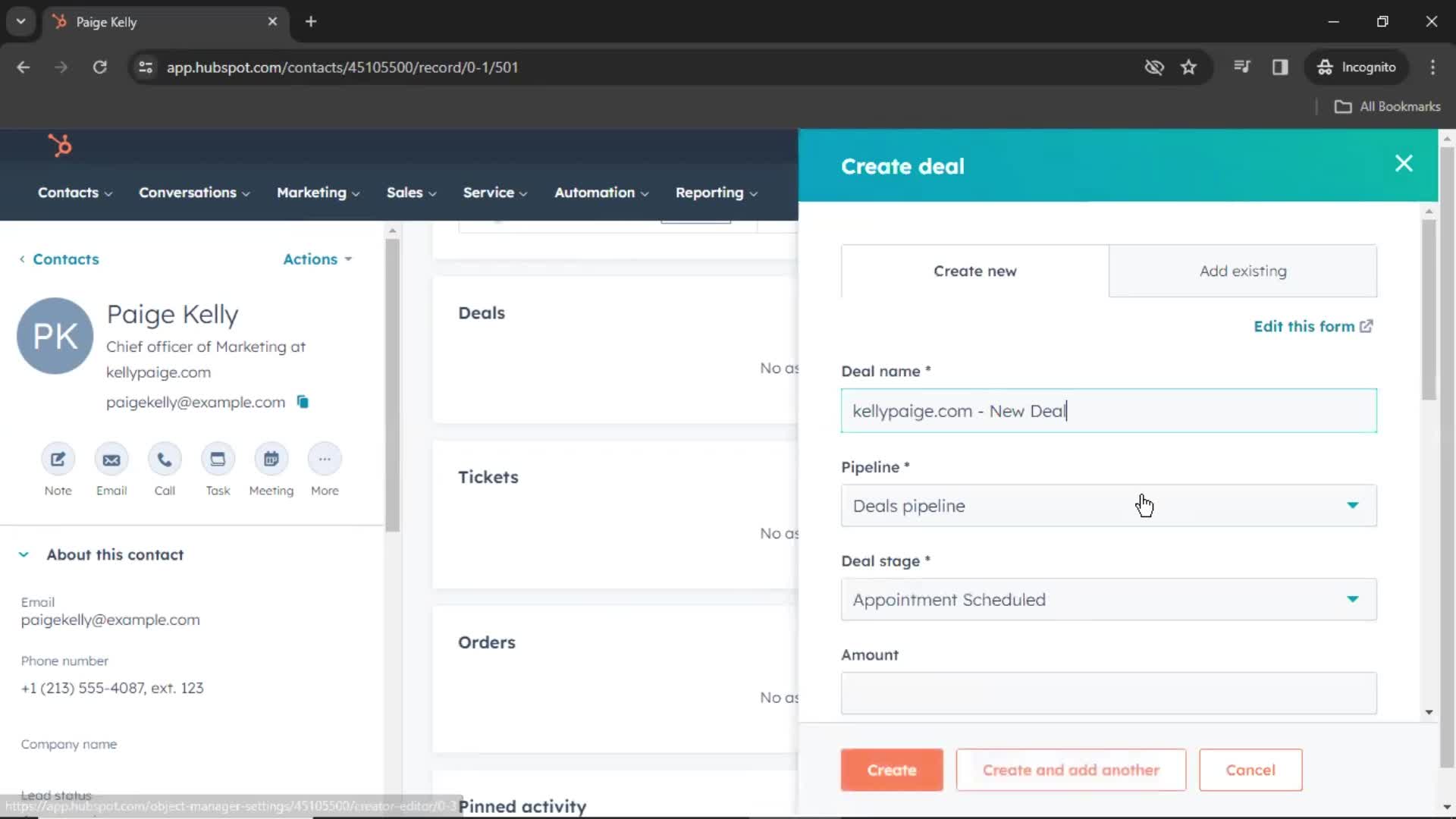 CRM screenshot