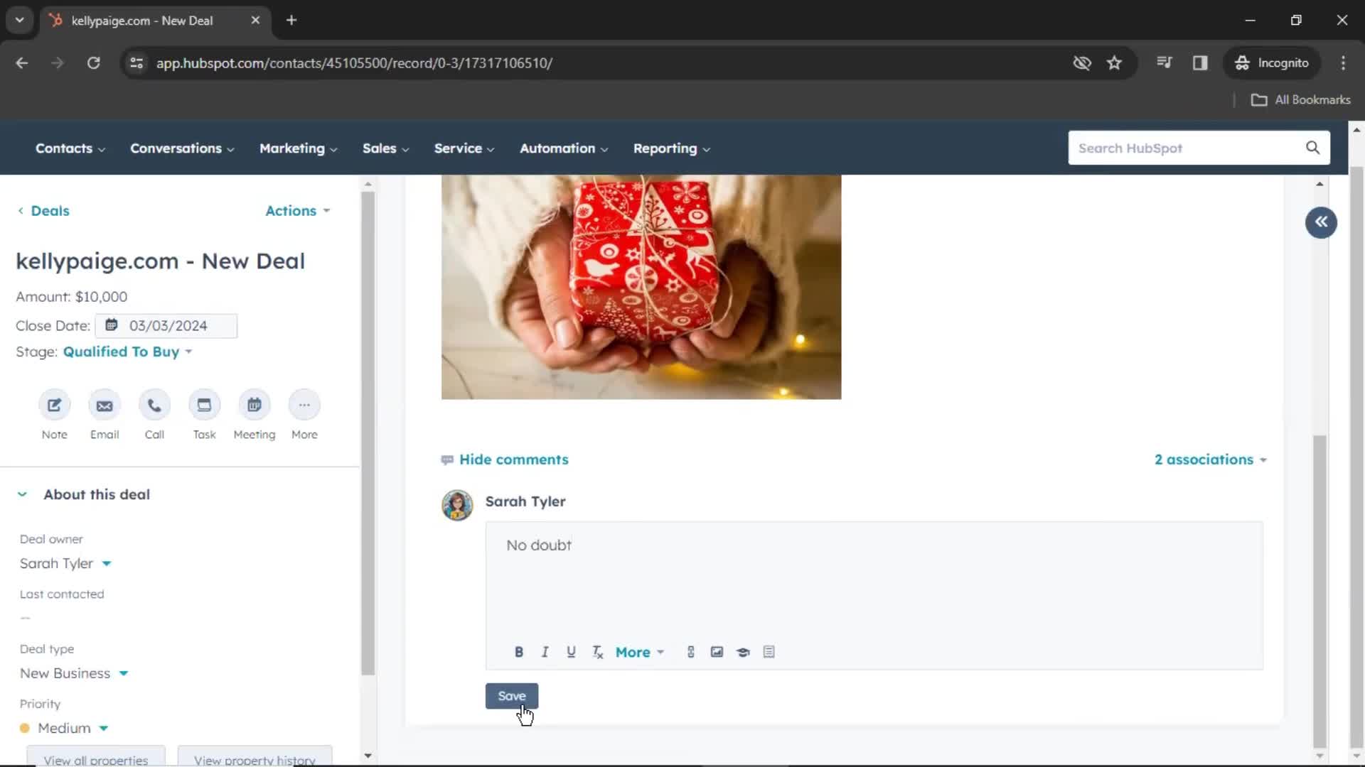 CRM screenshot