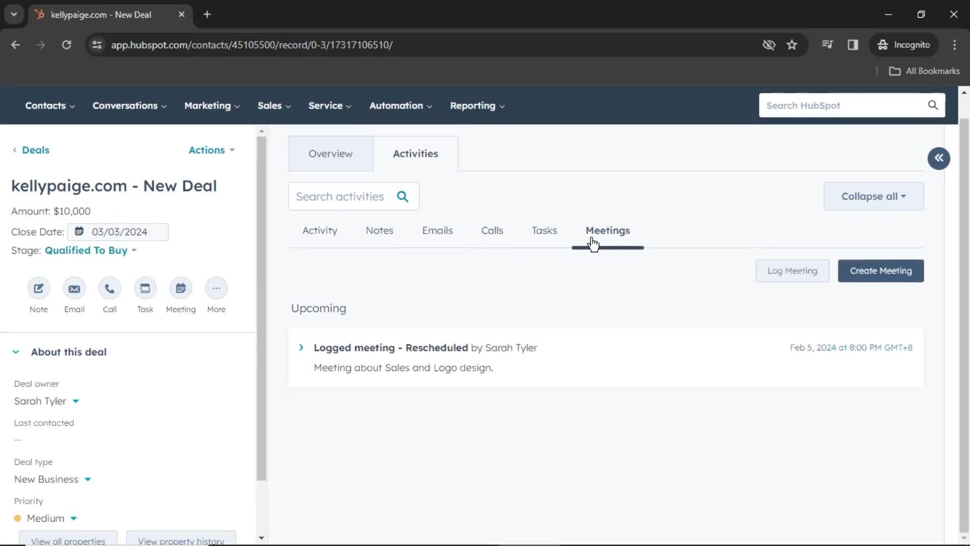 CRM screenshot