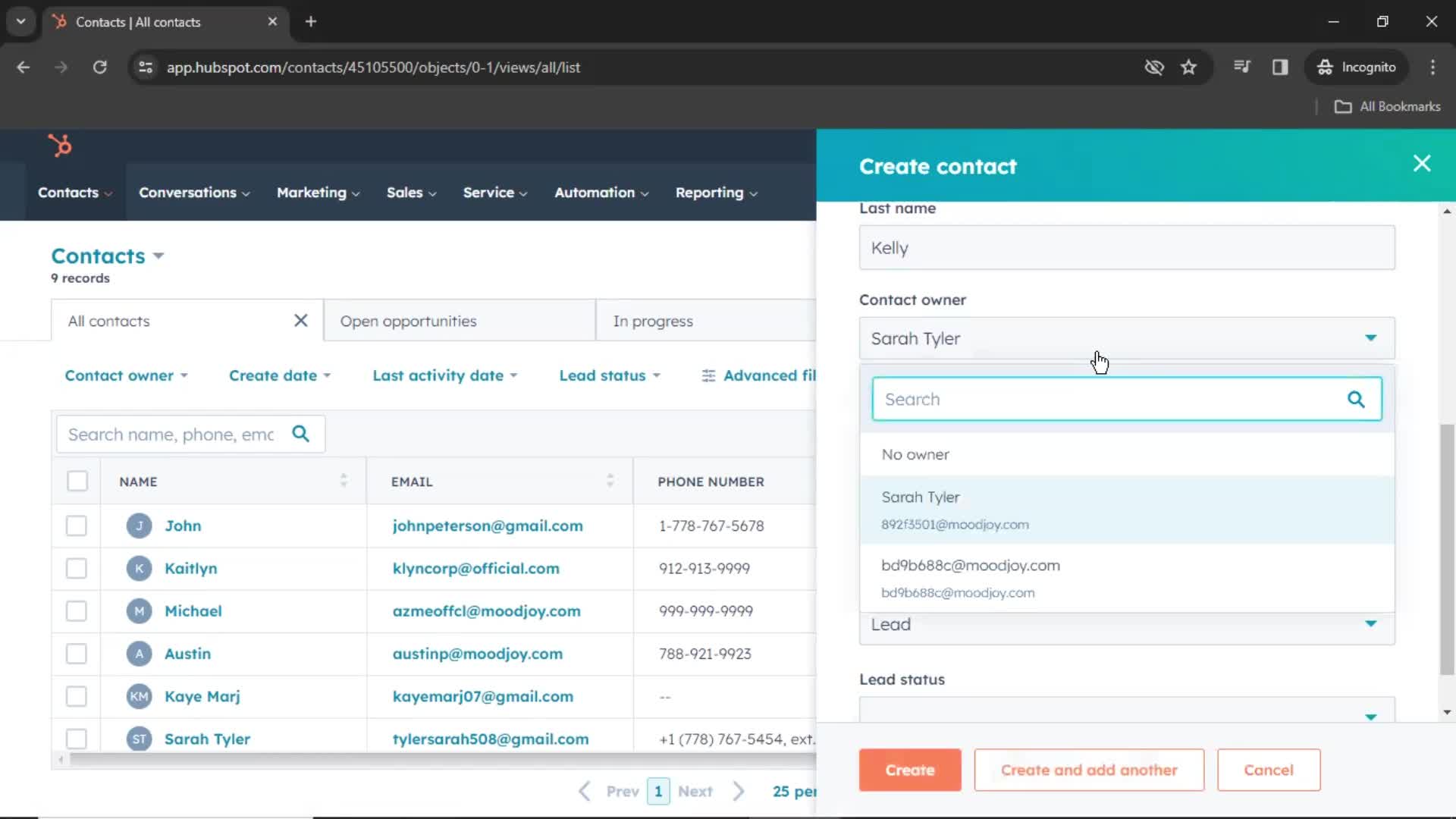 CRM screenshot