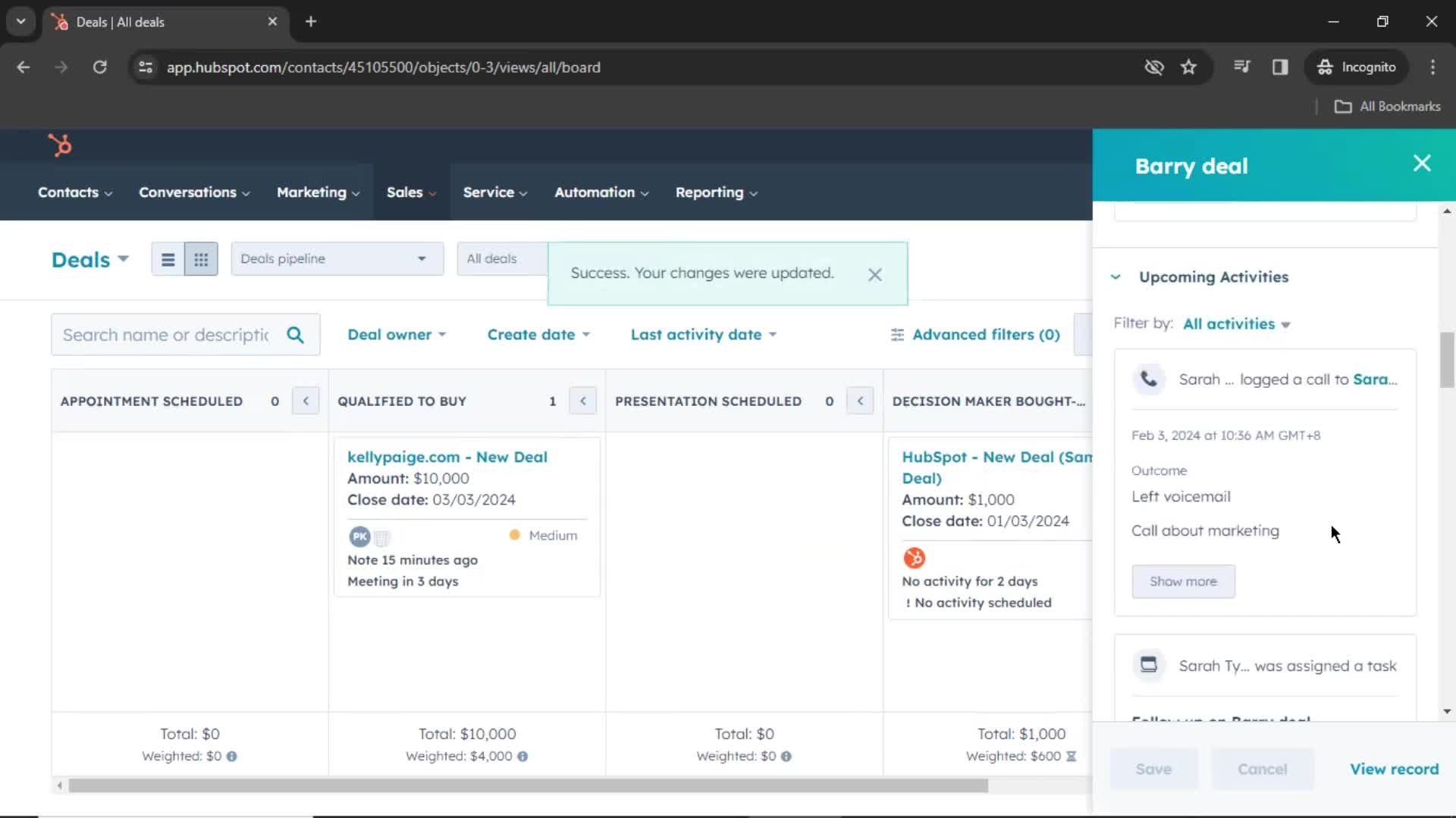 CRM screenshot