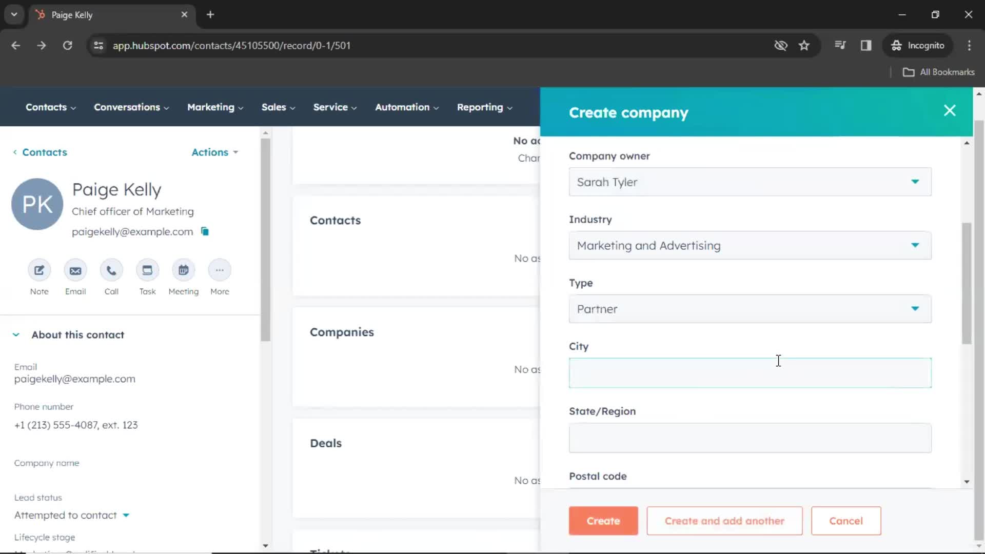 CRM screenshot