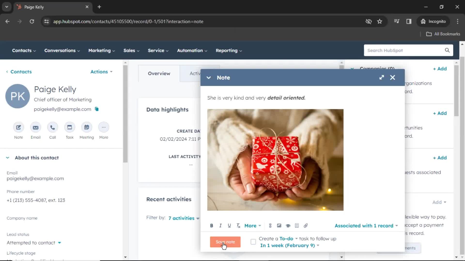 CRM screenshot