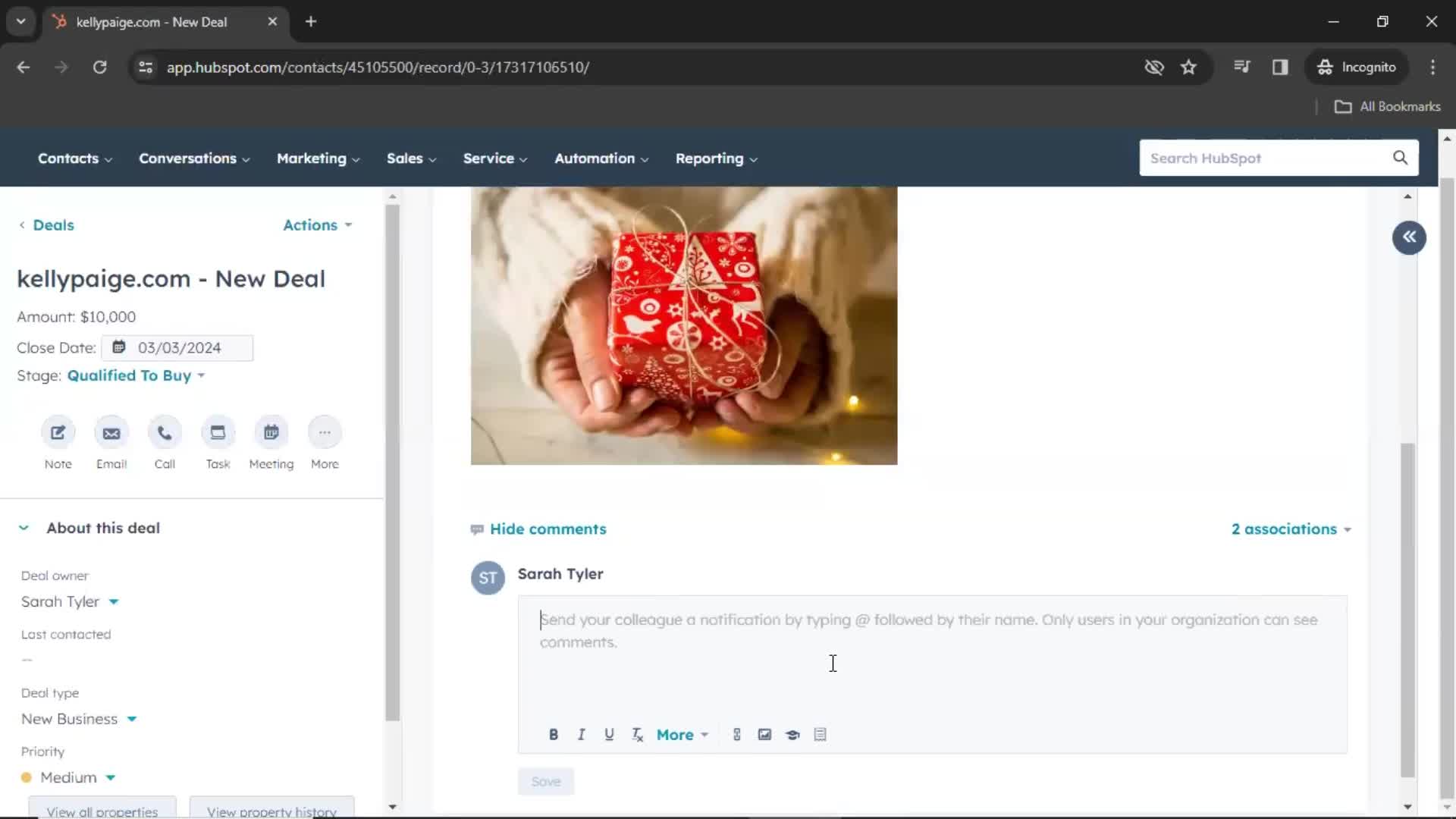 CRM screenshot