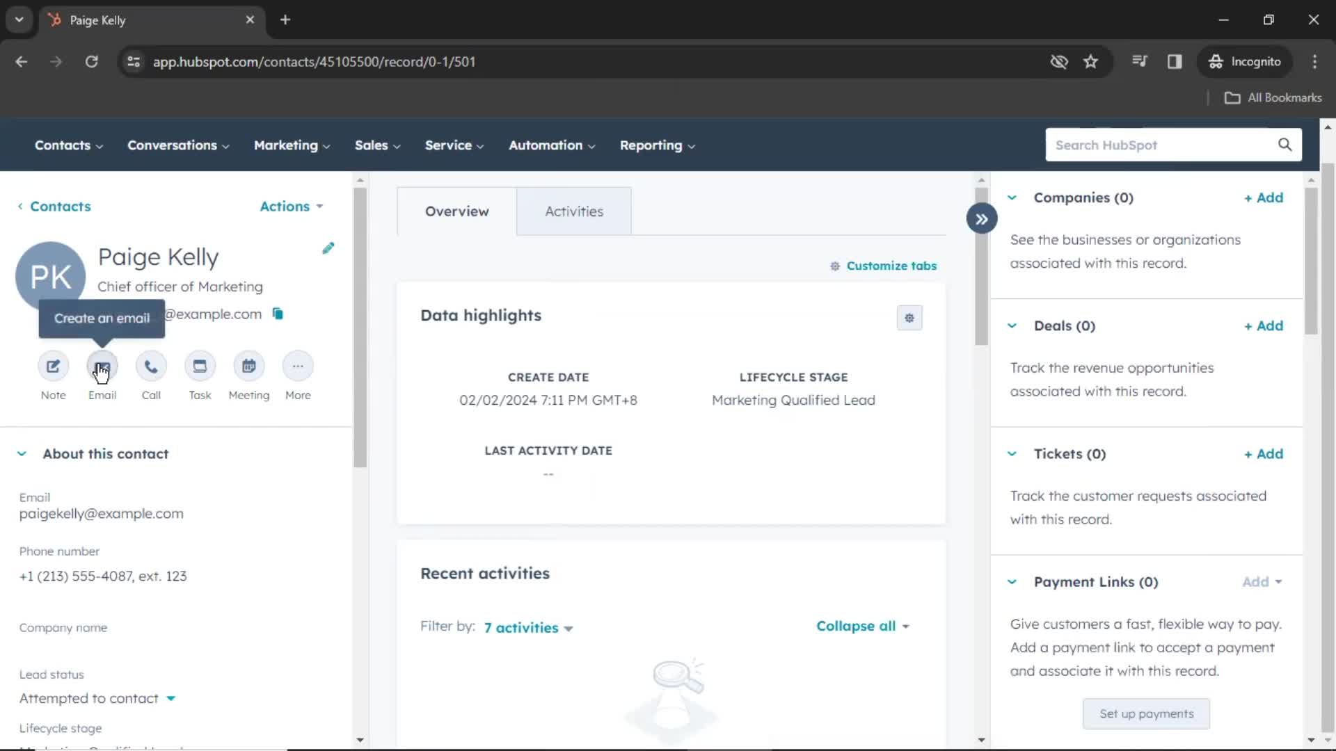 CRM screenshot