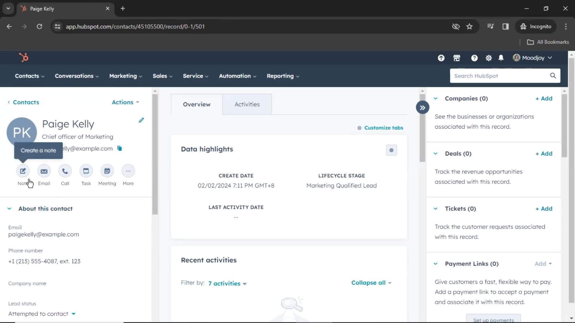 CRM screenshot