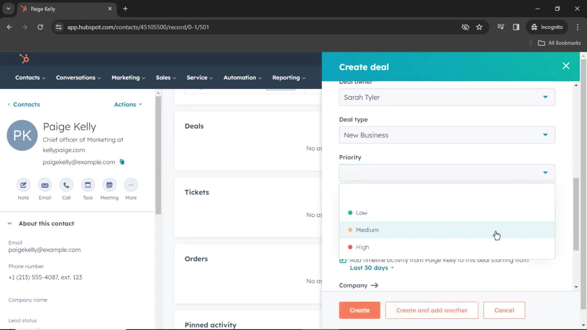 CRM screenshot