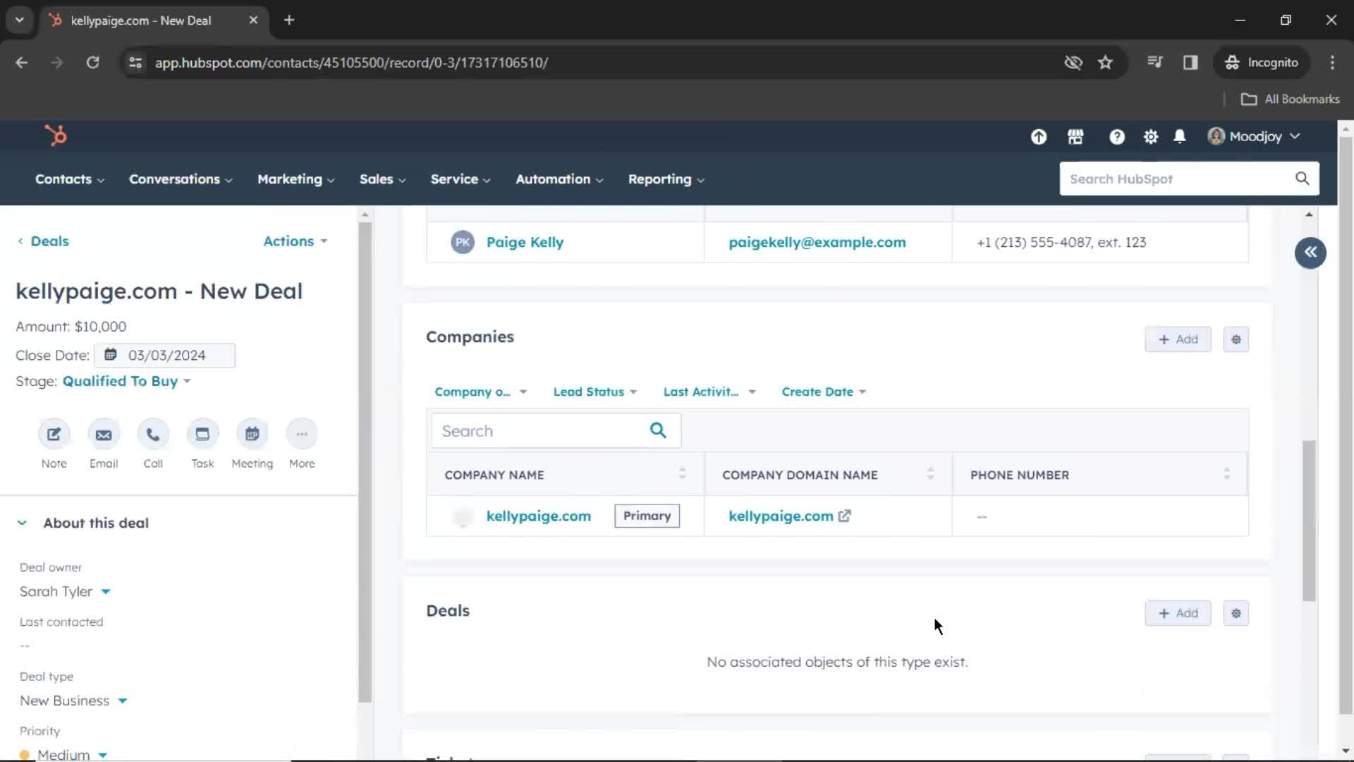 CRM screenshot