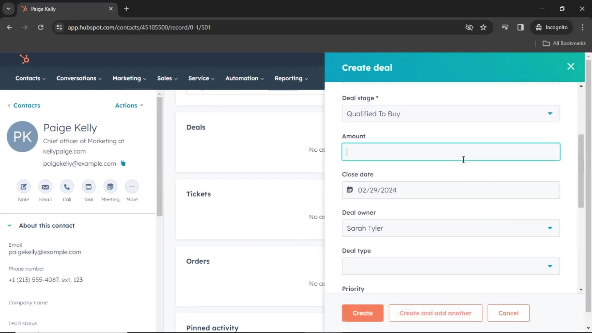 CRM screenshot