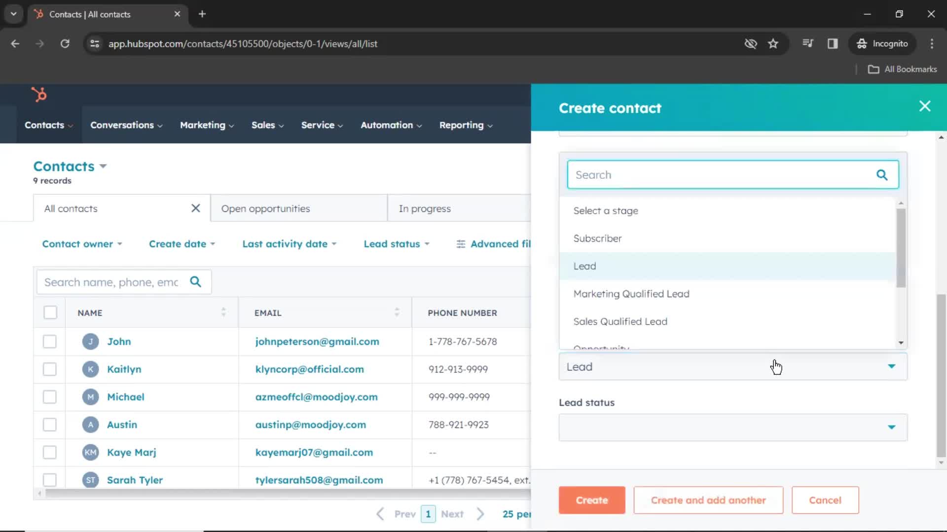 CRM screenshot