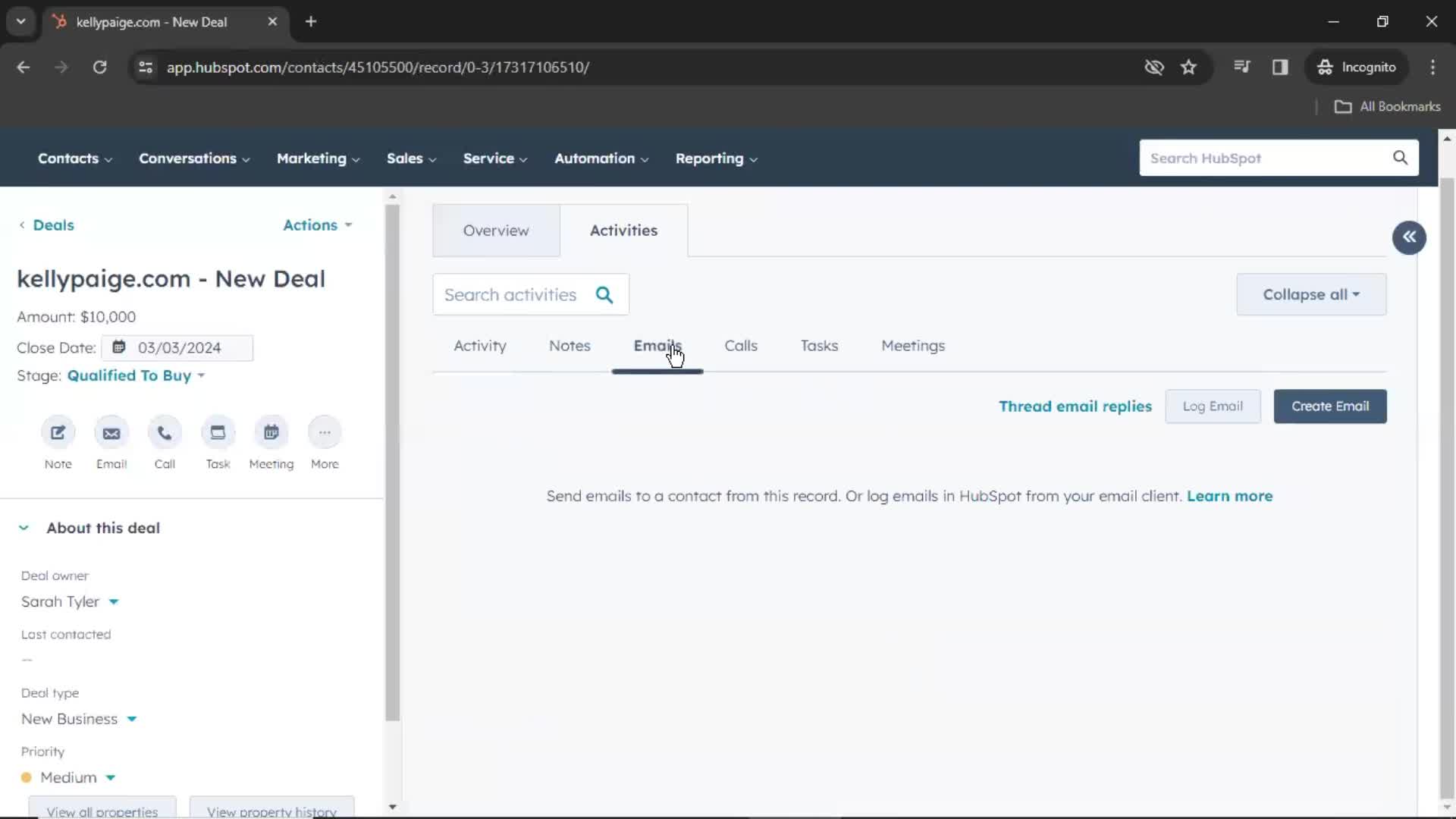 CRM screenshot