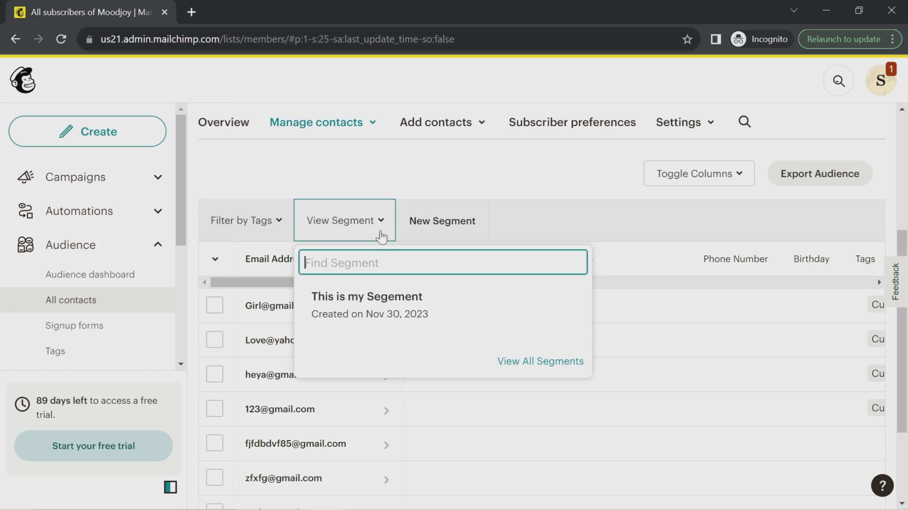 CRM screenshot