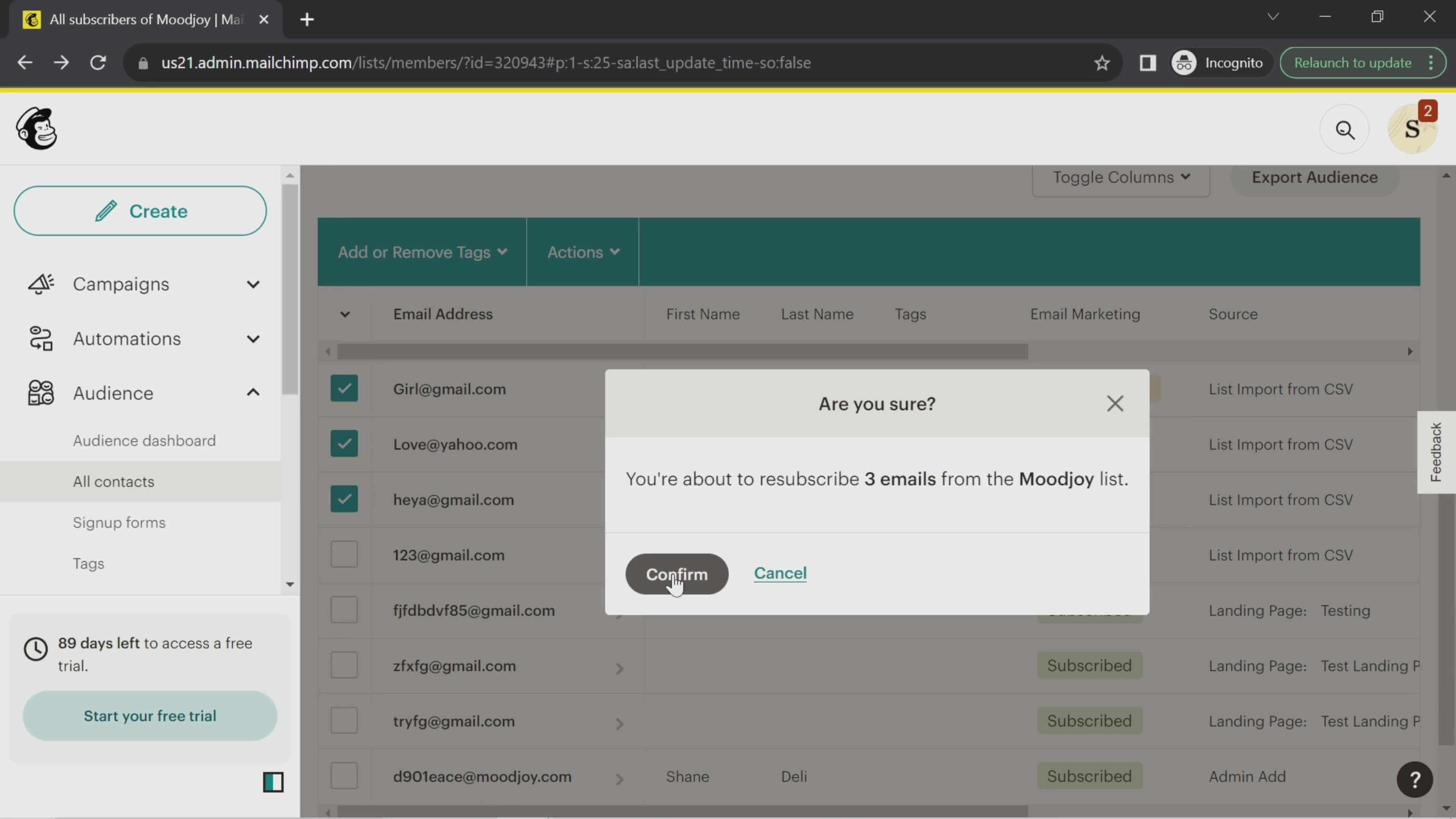 CRM screenshot