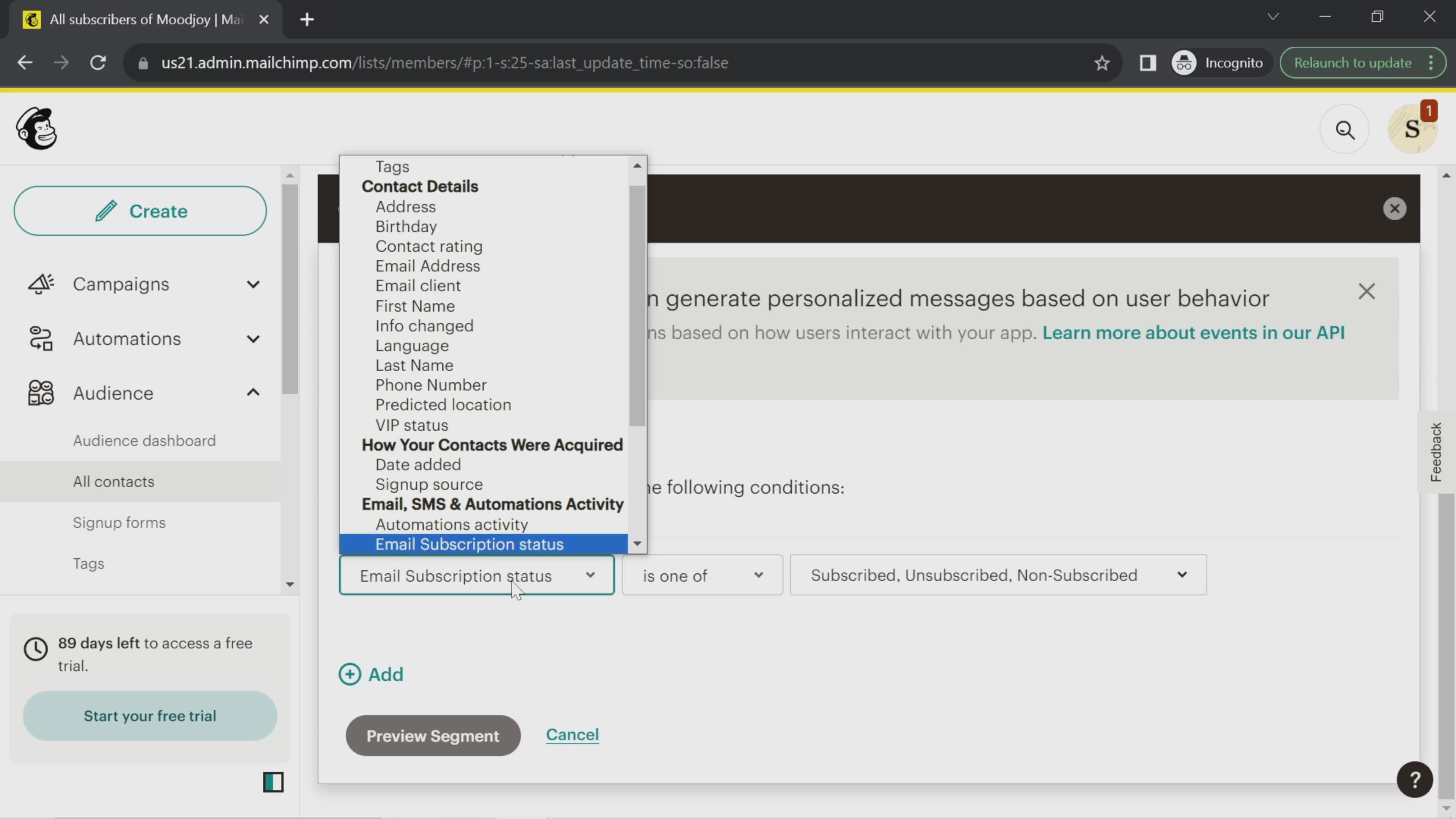 CRM screenshot