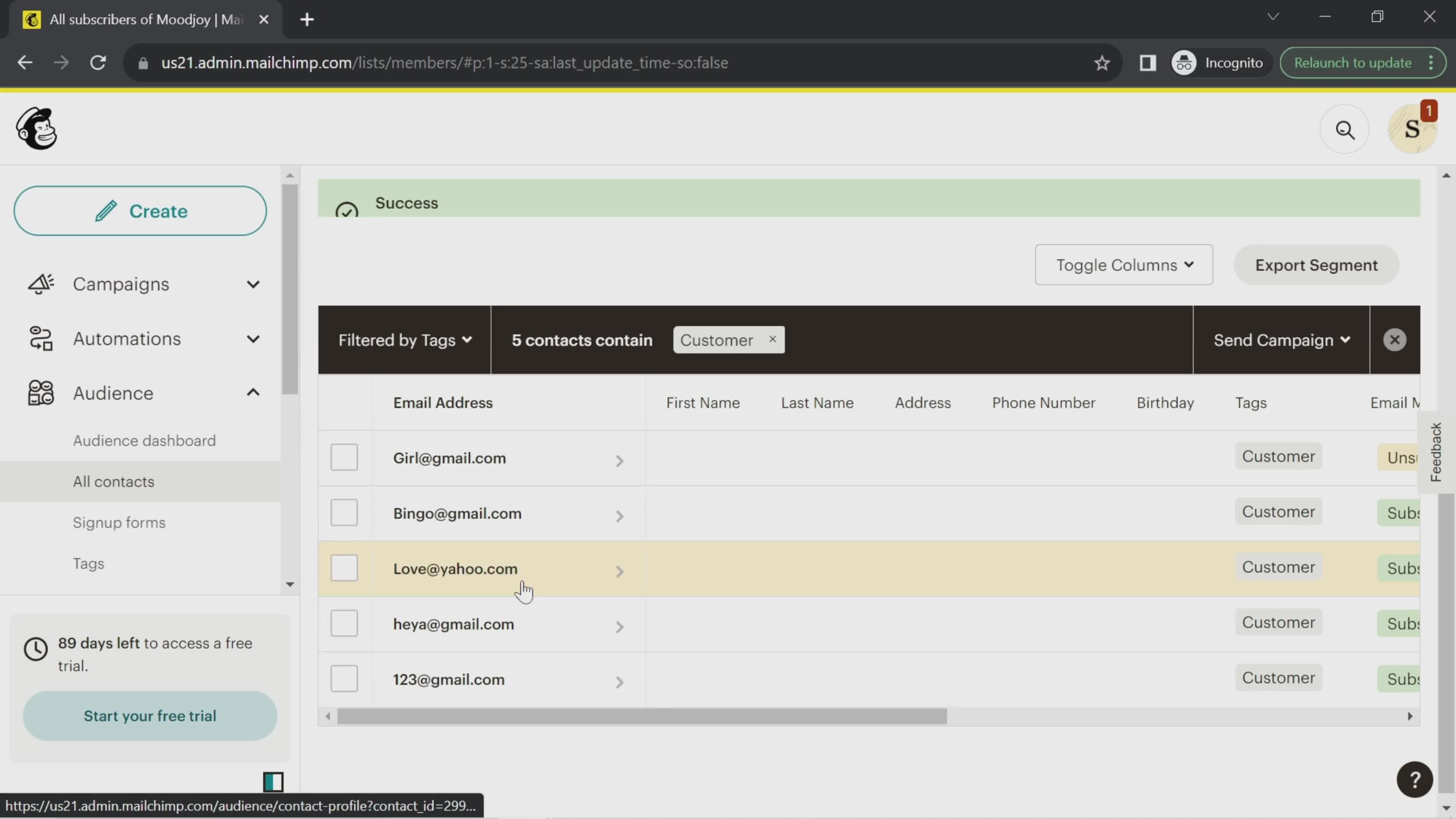 CRM screenshot